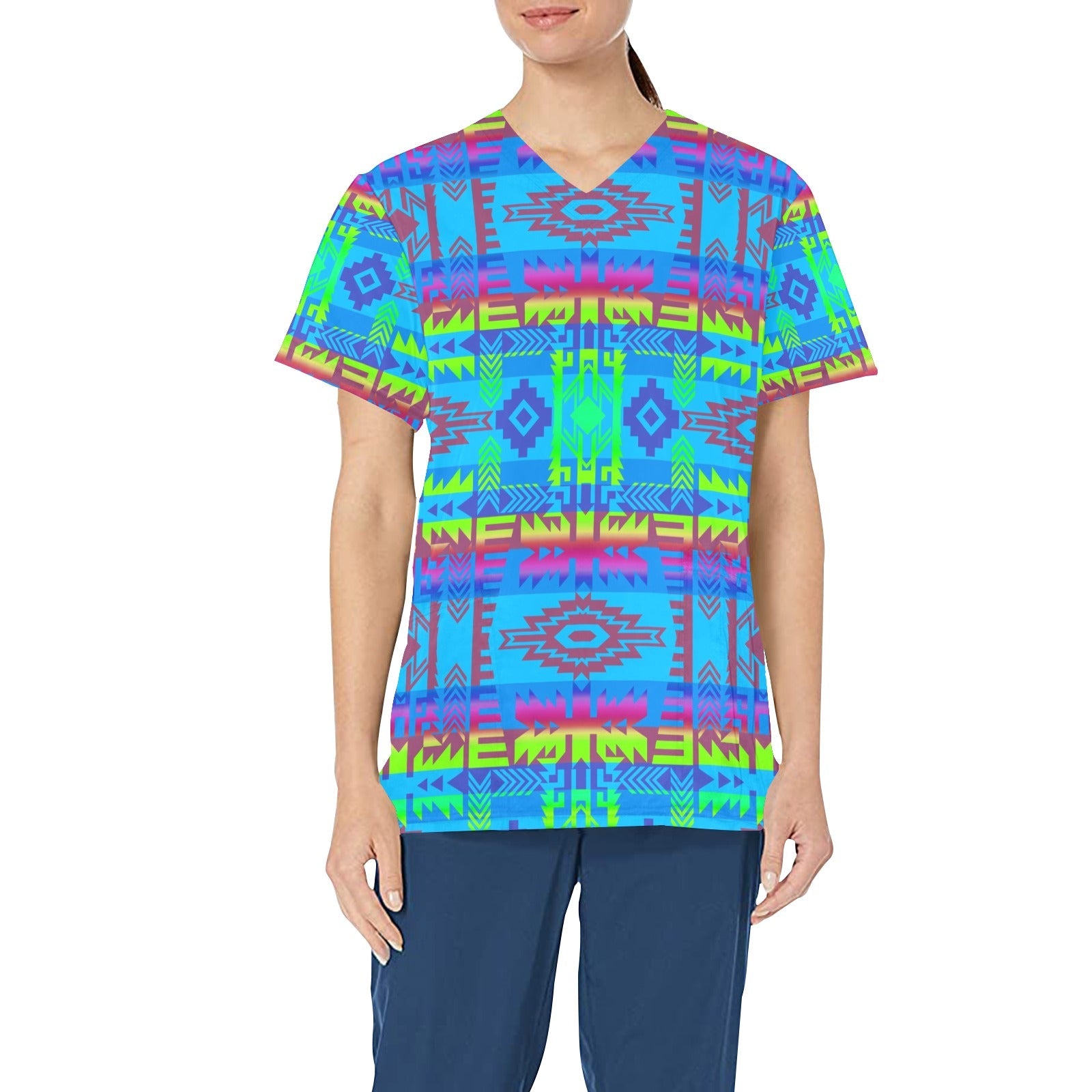 Young Journey All Over Print Scrub Top Scrub Top e-joyer