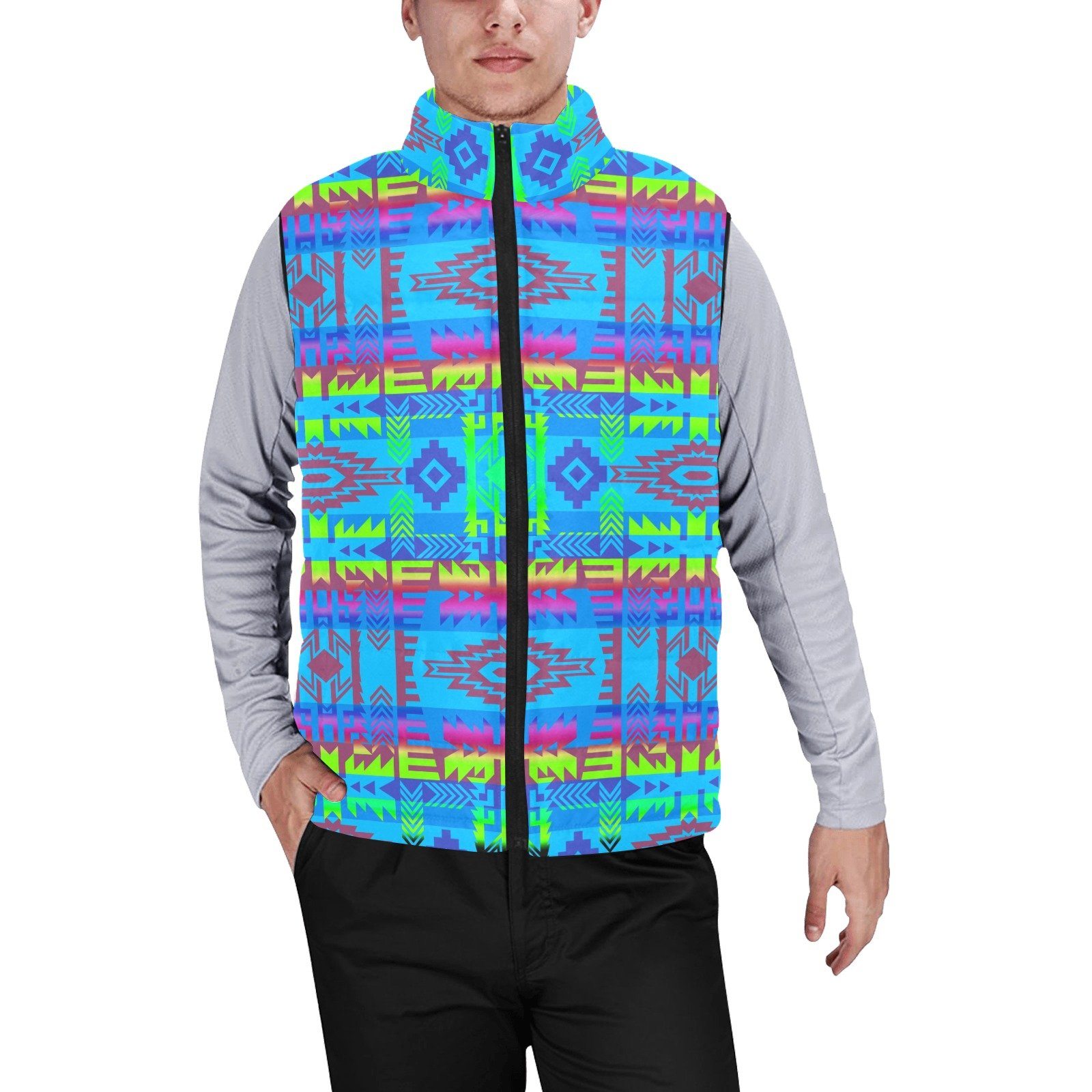 Young Journey Men's Padded Vest Jacket (Model H44) Men's Padded Vest Jacket (H44) e-joyer