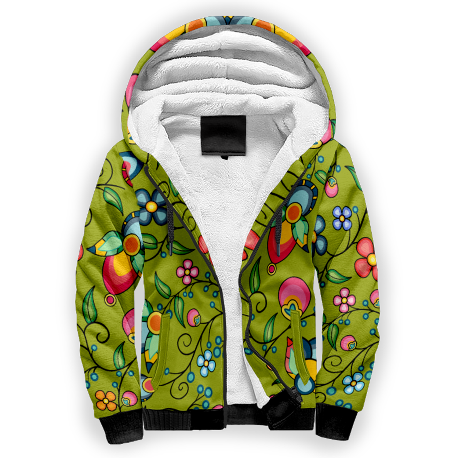 Floral Bounty Sweetgrass Sherpa Hoodie