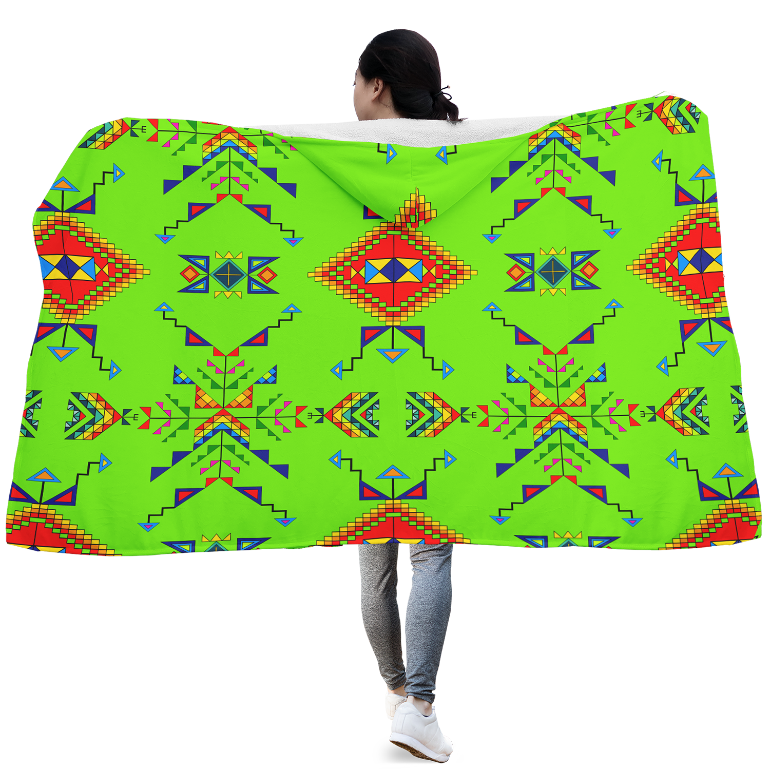 Buffalo Jump Neon Green Hooded Blanket