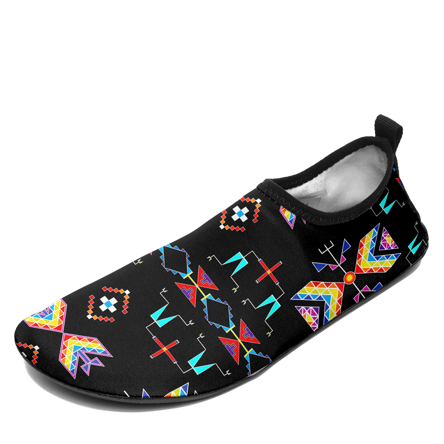 Rainy Chief Rainbow Black Kid's Sockamoccs Slip On Shoes