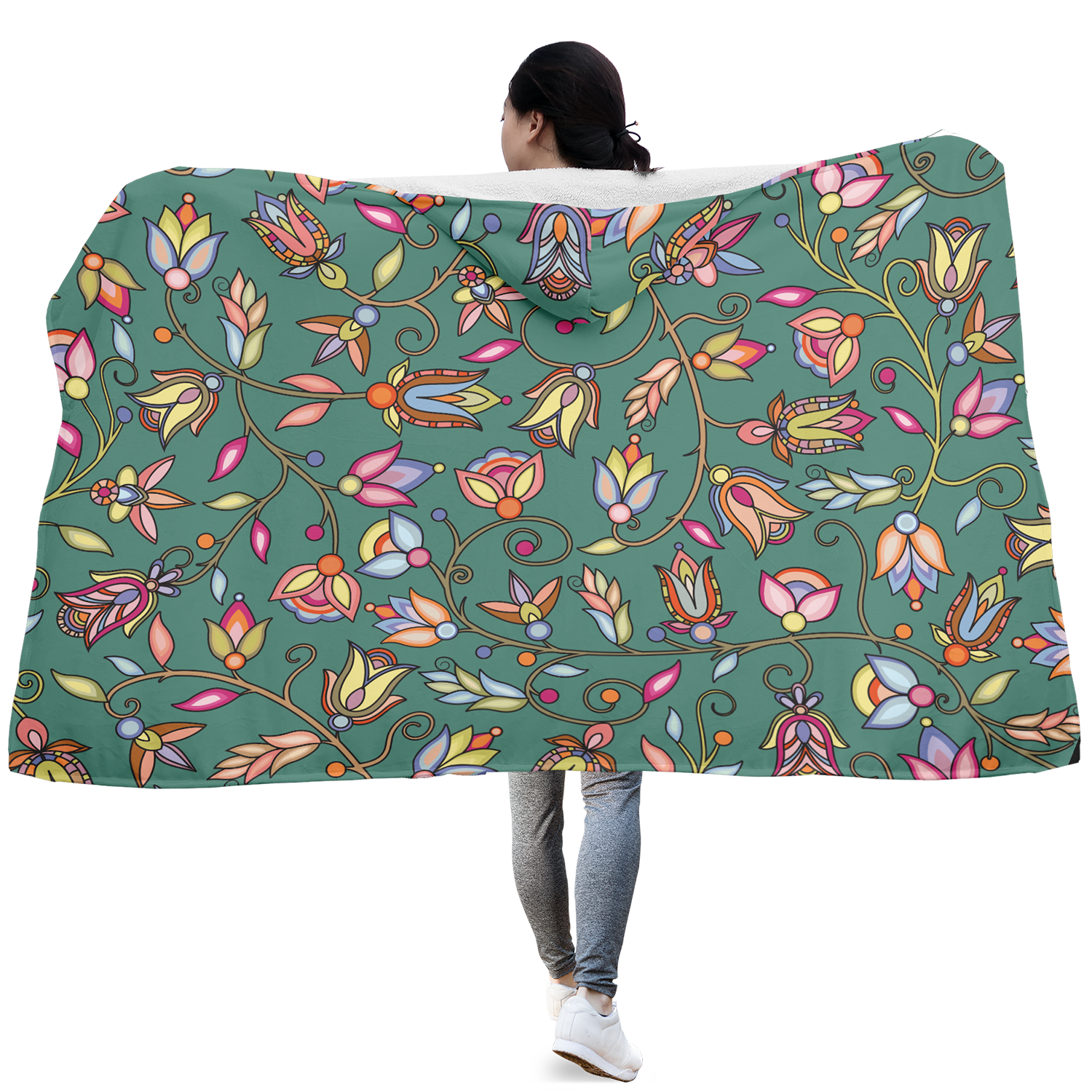 Buffalo Bloom Pond Reflection Hooded Blanket