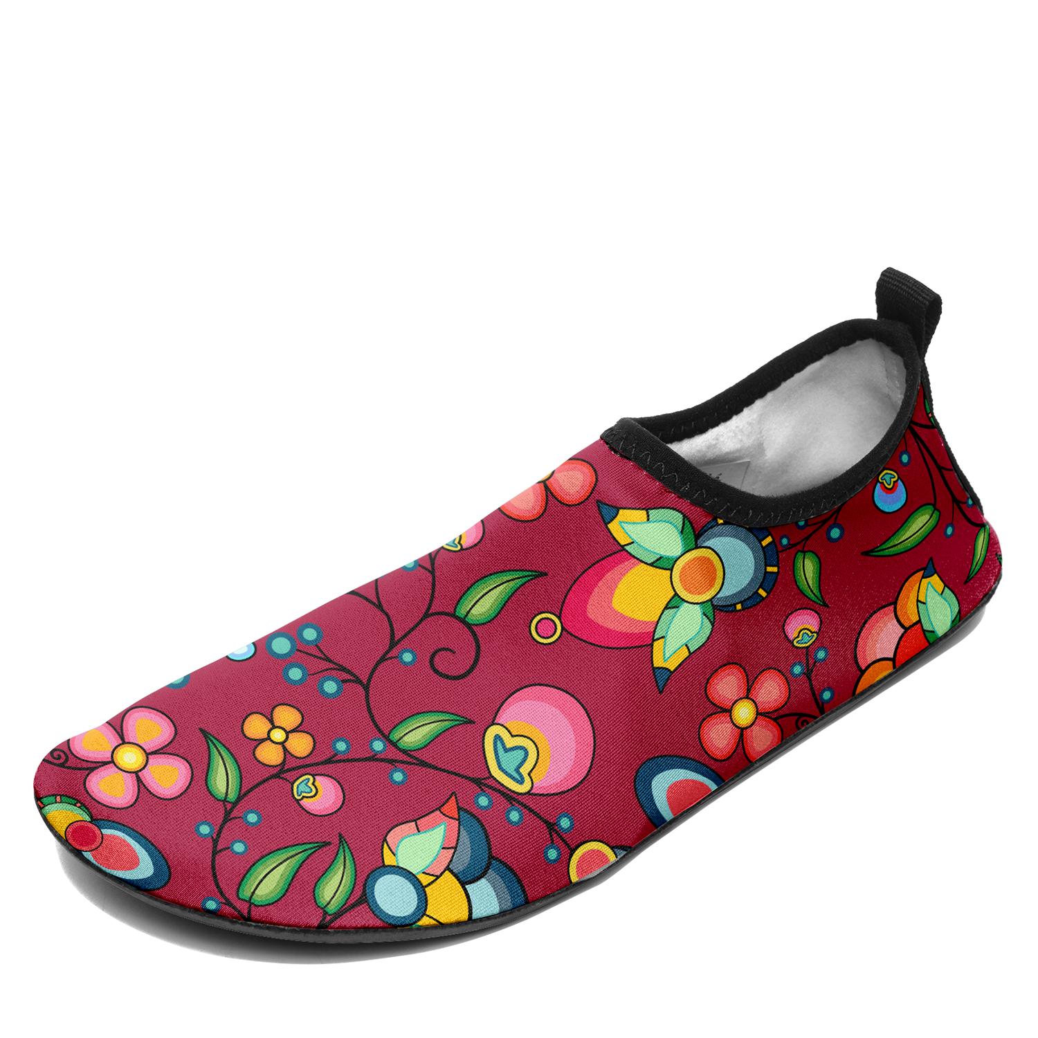 Floral Bounty Magenta Kid's Sockamoccs Slip On Shoes