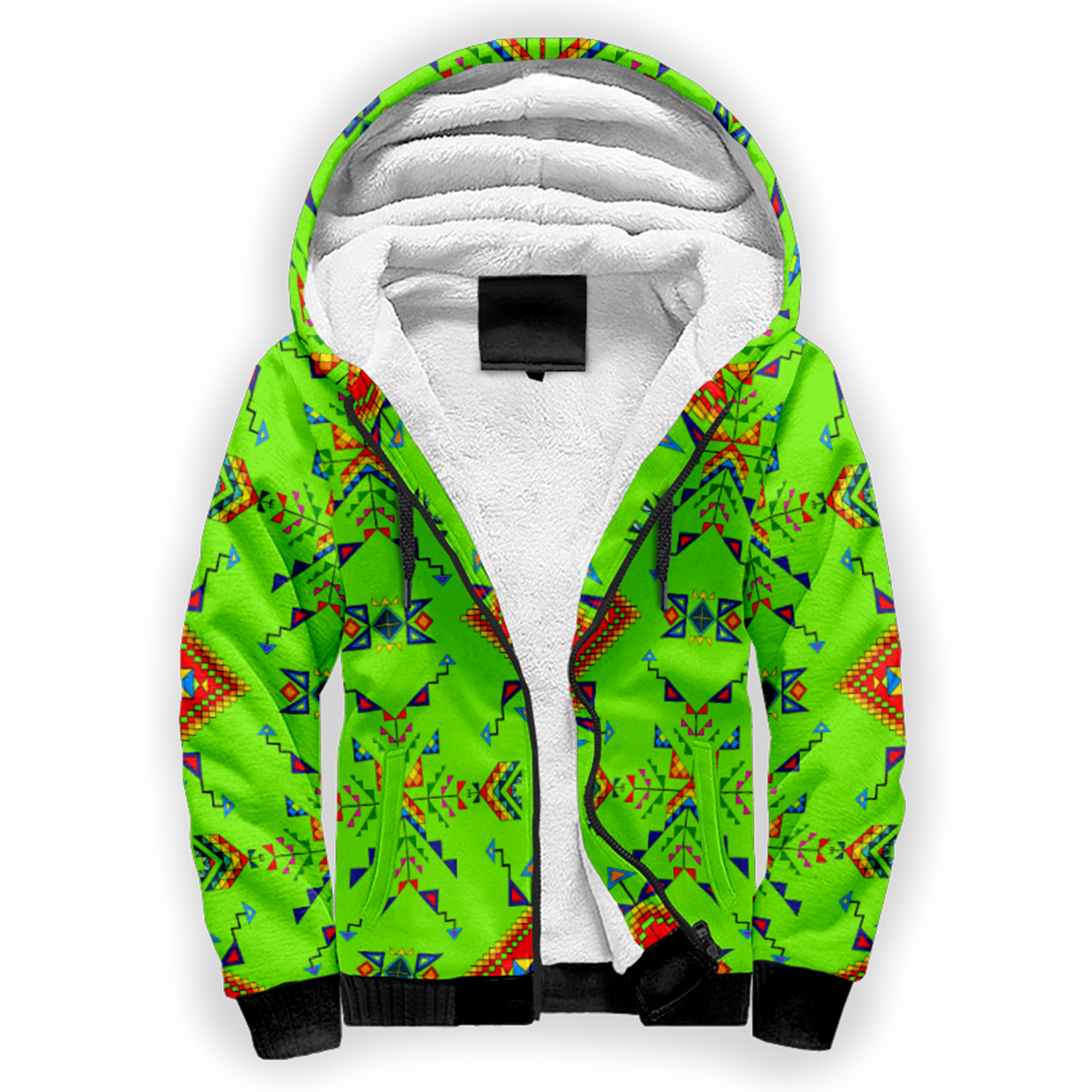 Buffalo Jump Neon Green Sherpa Hoodie