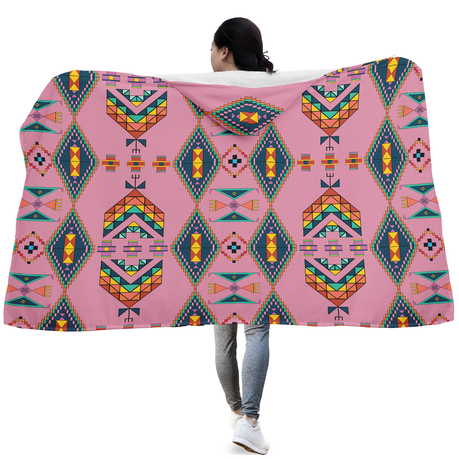 Travois Tipi Dusky Sunset Hooded Blanket