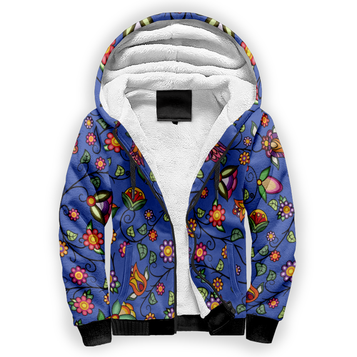 Heartbeat Petals Blue Sherpa Hoodie