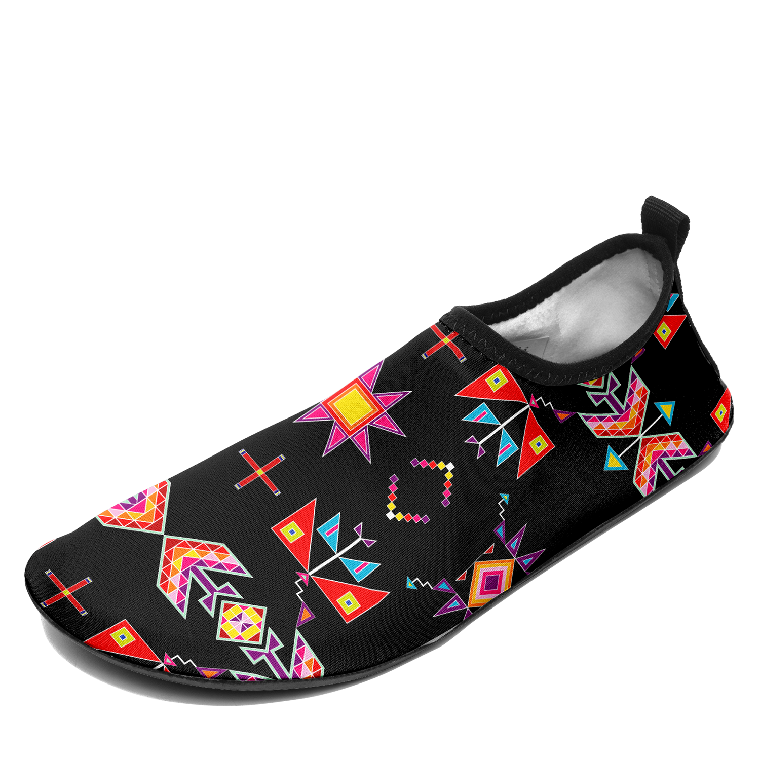 Scattered Generations Black Kid's Sockamoccs Slip On Shoes