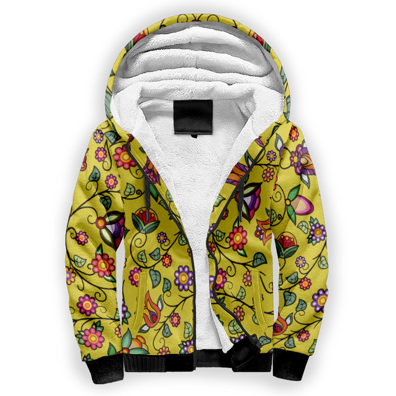 Heartbeat Petals Yellow Sherpa Hoodie