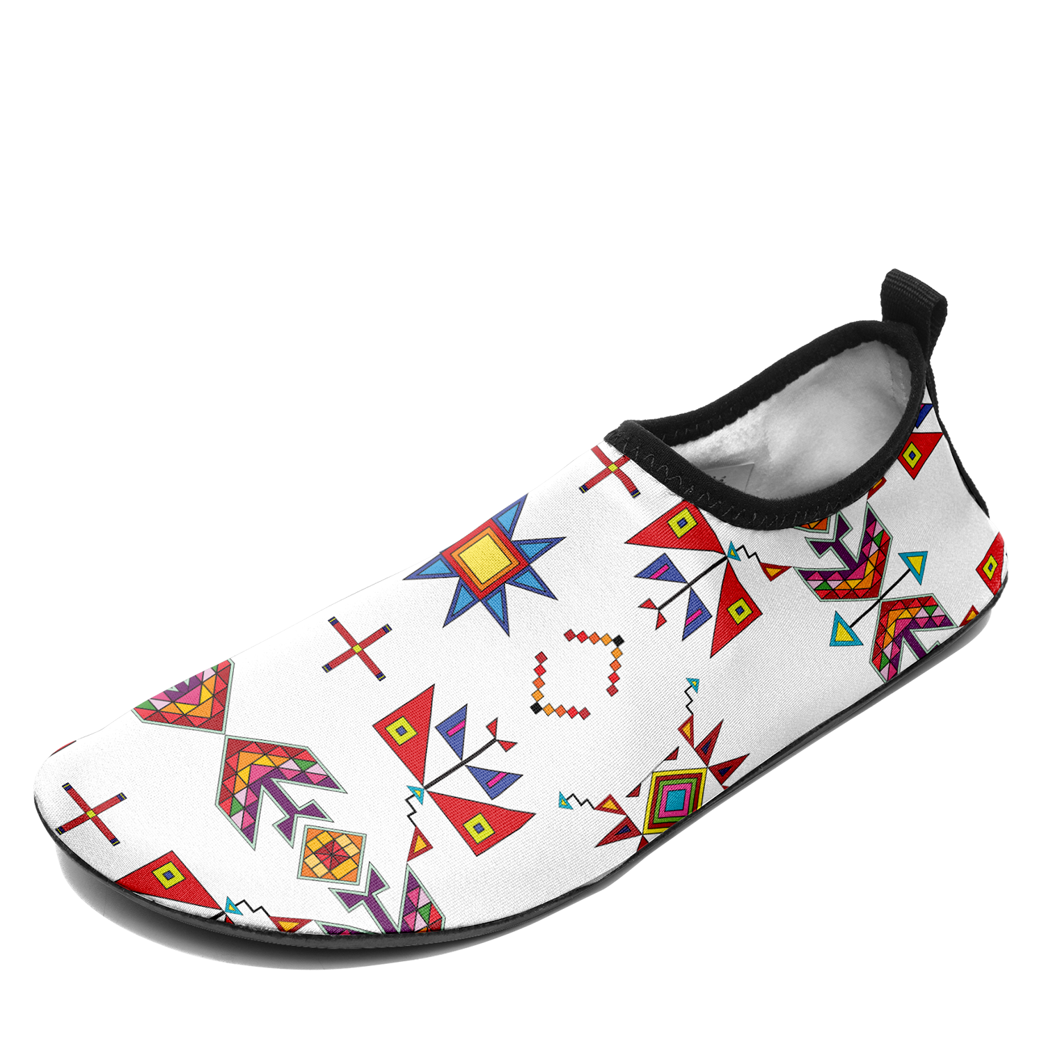 Scattered Generations White Kid's Sockamoccs Slip On Shoes