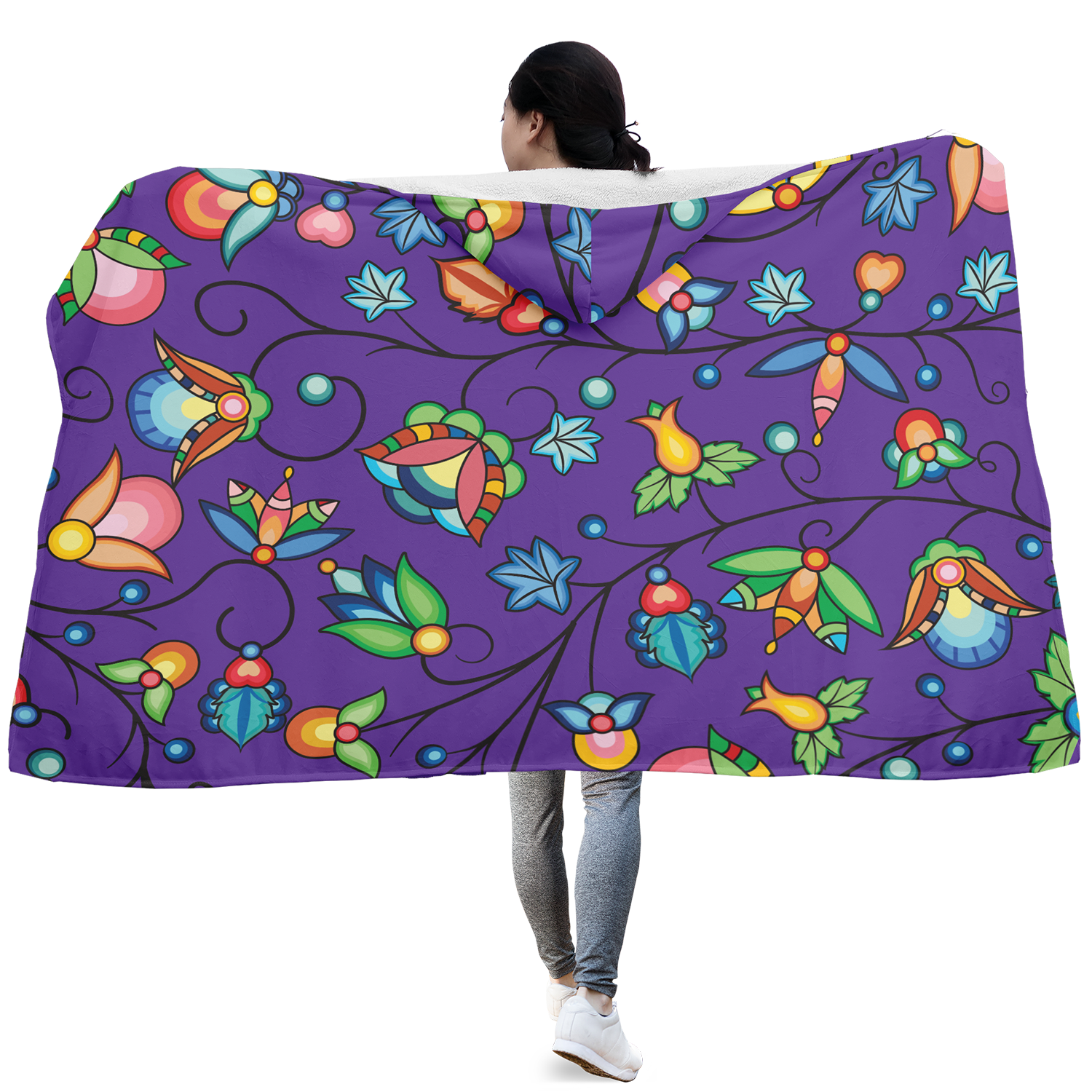 Prairie Plains Spirit Mighnight Purple Hooded Blanket