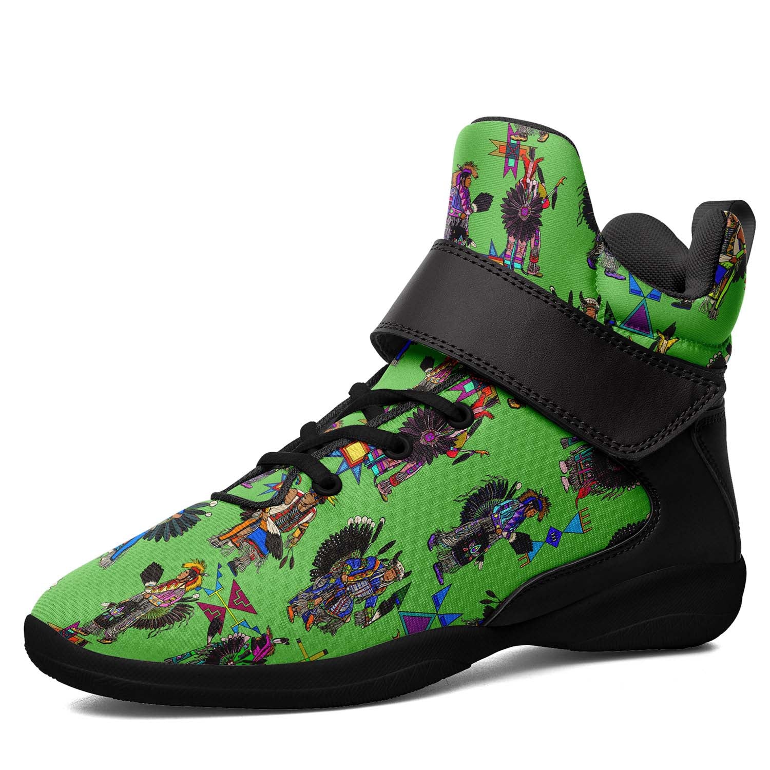 Men's Tradish Dancers Green Ipottaa Basketball / Sport High Top Shoes - Black Sole