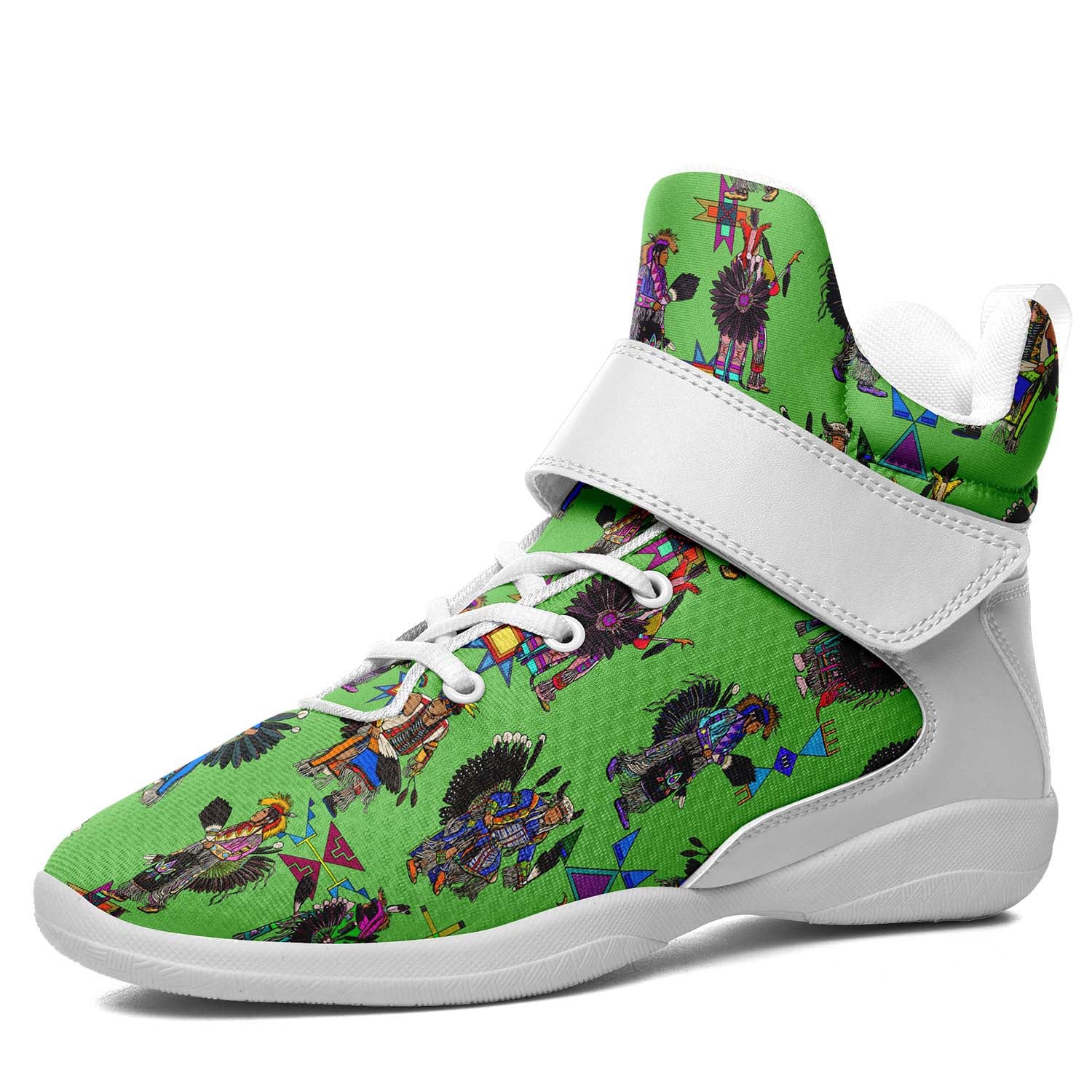 Men's Tradish Dancers Green Ipottaa Basketball / Sport High Top Shoes - White Sole