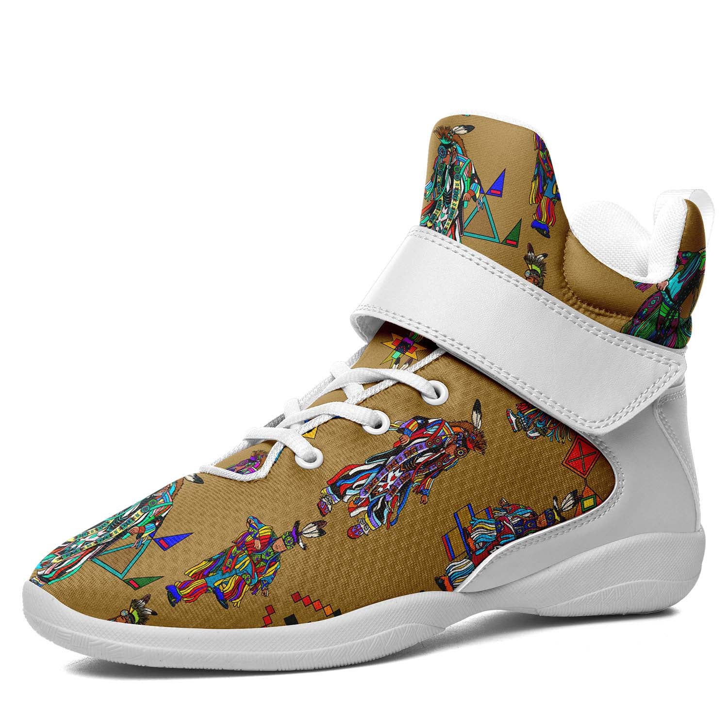 Men's Grass Dancers Earth Ipottaa Basketball / Sport High Top Shoes - White Sole