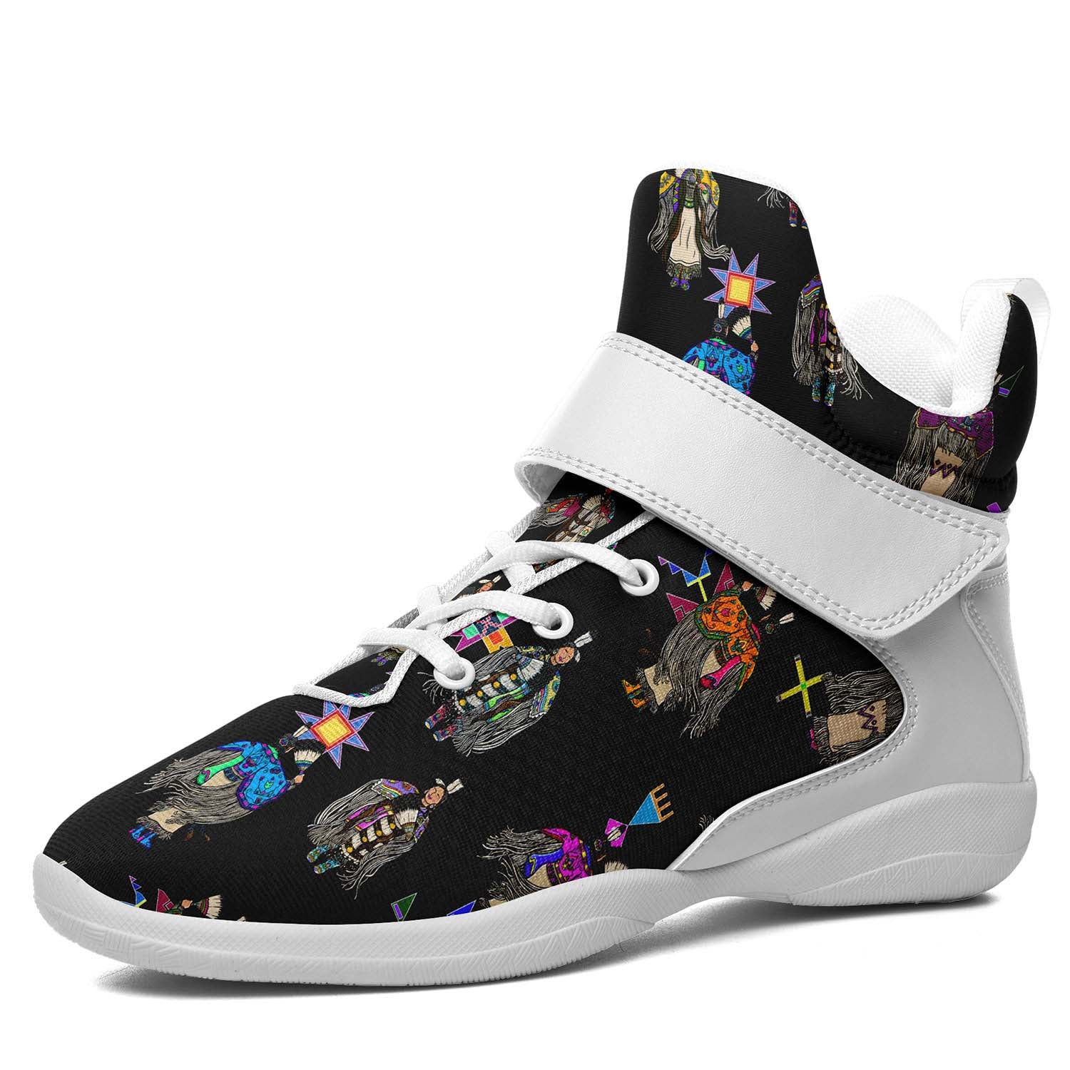 Women's Tradish Dancers Black Ipottaa Basketball / Sport High Top Shoes - White Sole