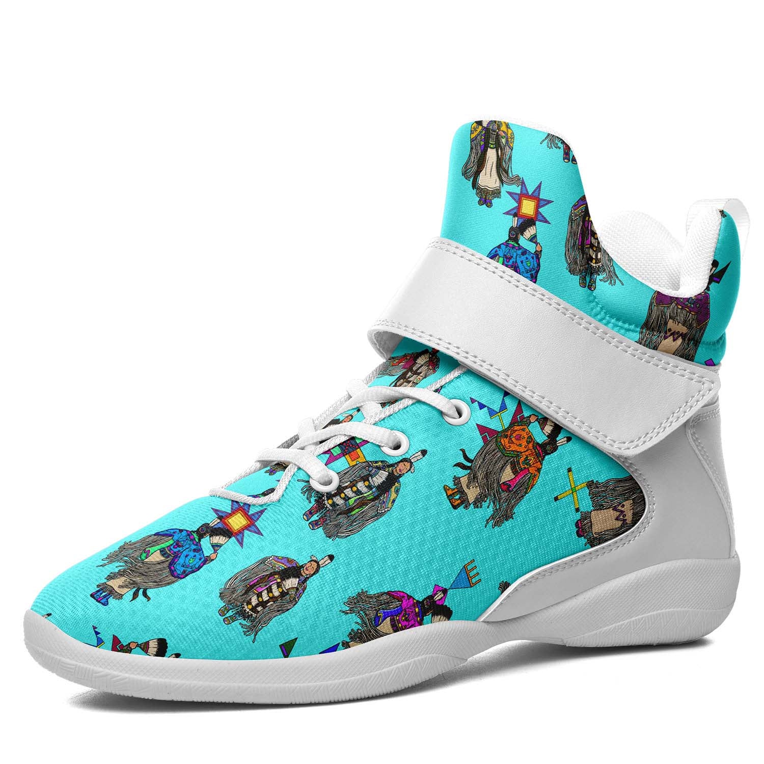Women's Tradish Dancers Turquoise Ipottaa Basketball / Sport High Top Shoes - White Sole
