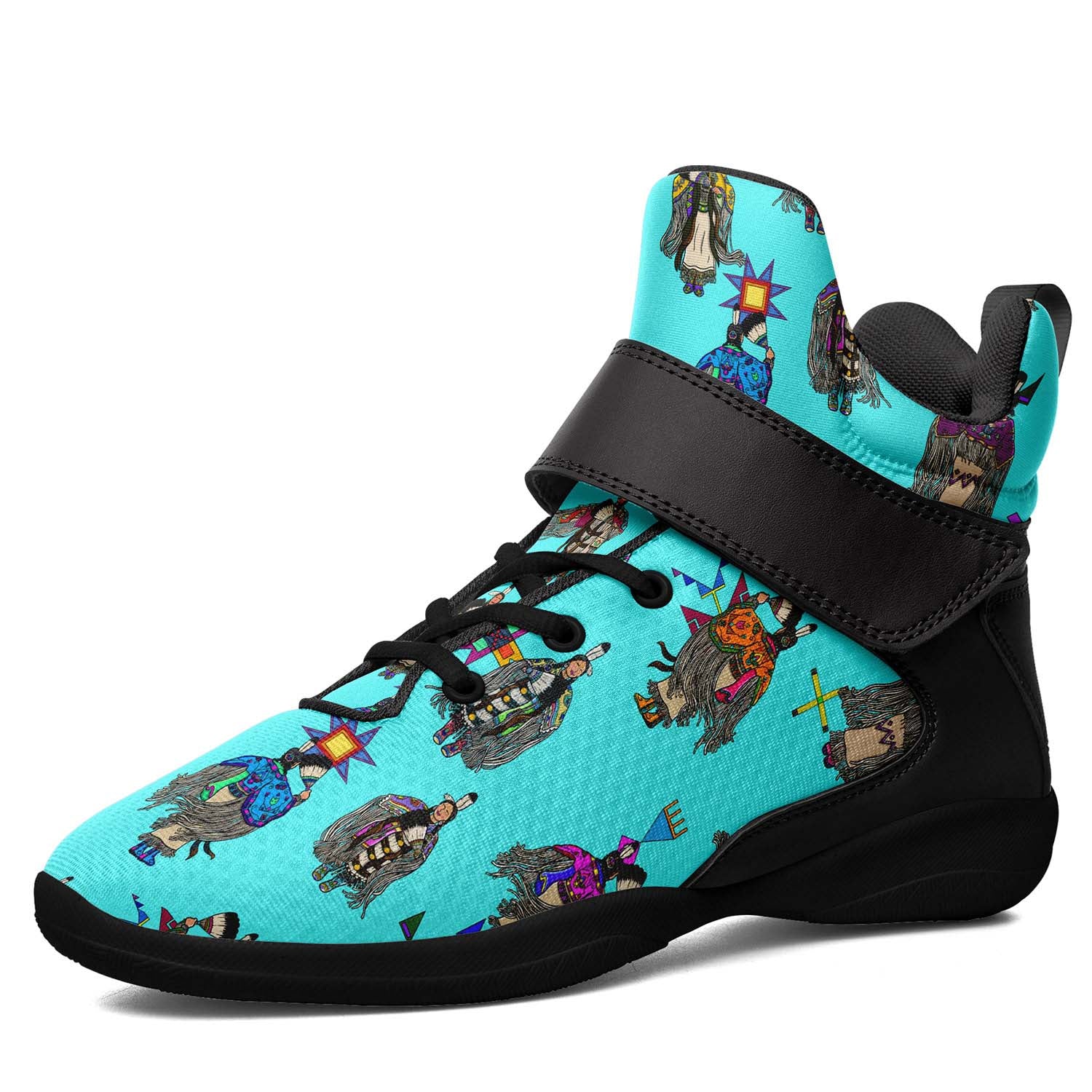 Women's Tradish Dancers Turquoise Ipottaa Basketball / Sport High Top Shoes - Black Sole