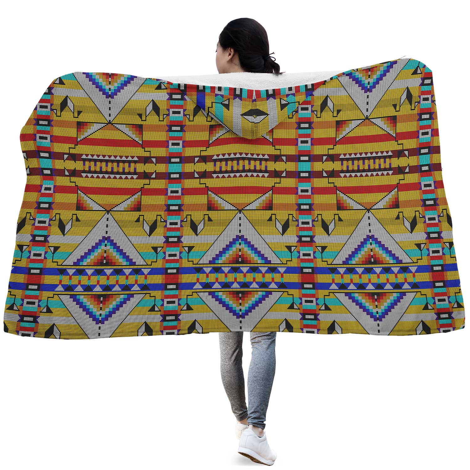Medicine Blessing Yellow Hooded Blanket