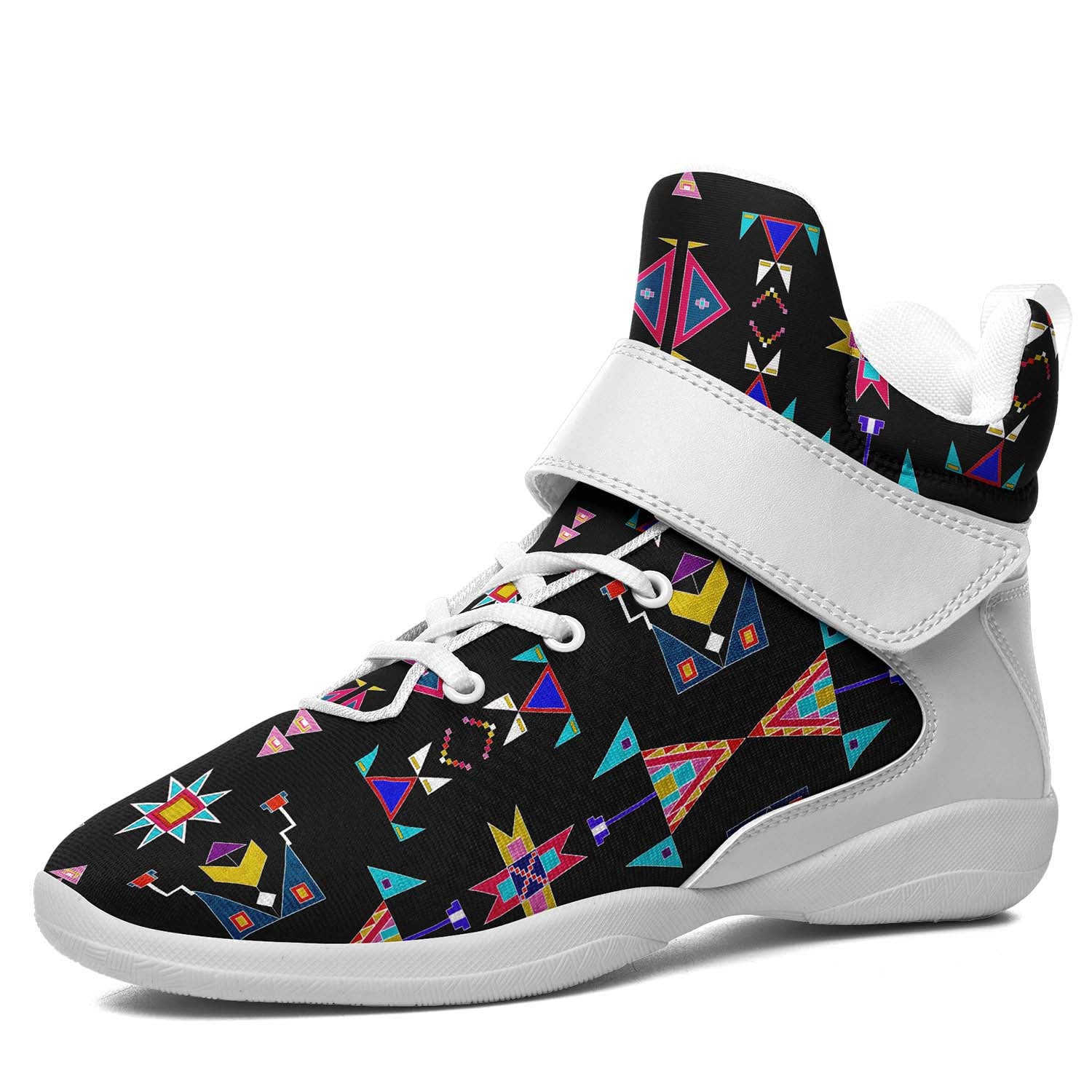 Enemy Territory Black Ipottaa Basketball / Sport High Top Shoes - White Sole