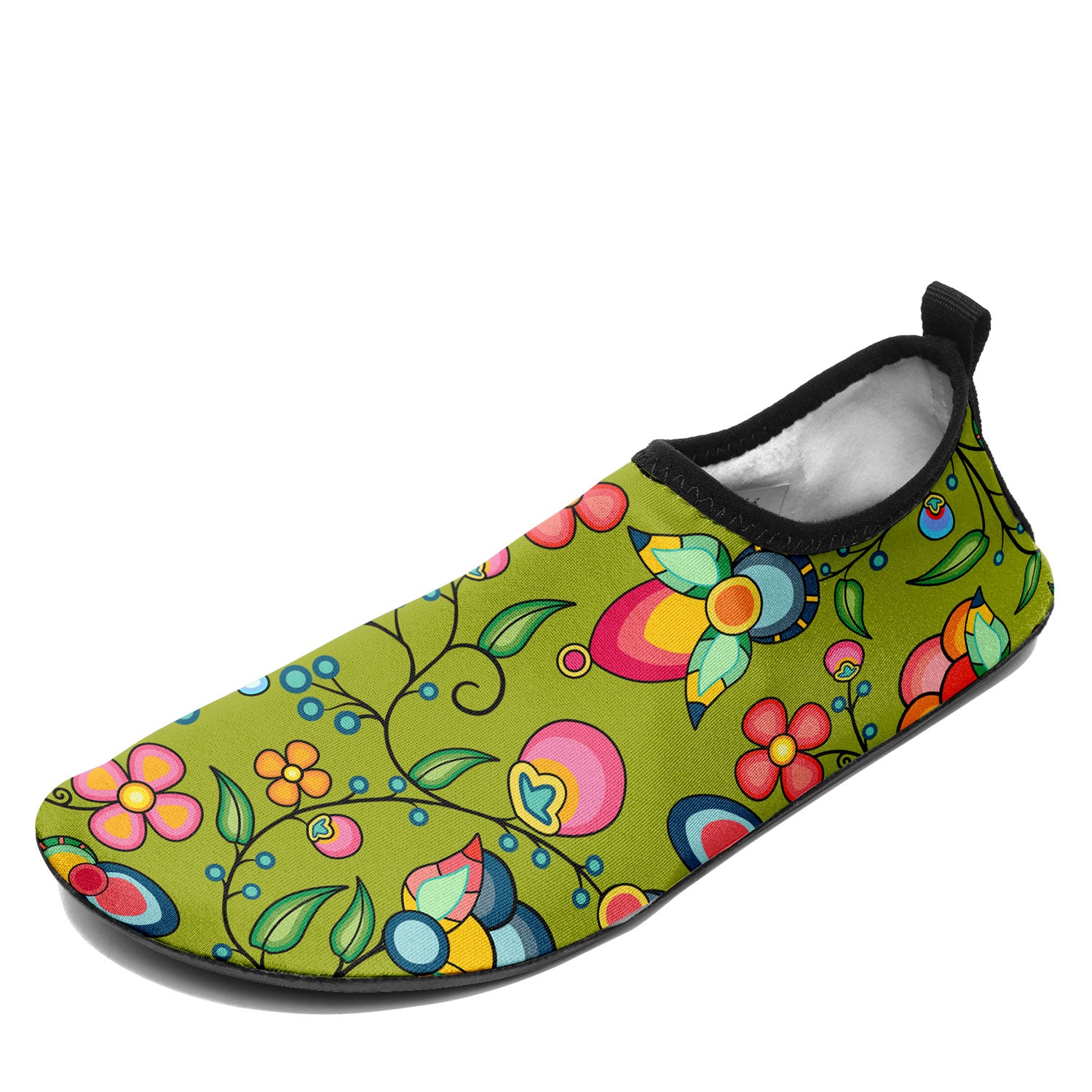 Floral Bounty Sweetgrass Kid's Sockamoccs Slip On Shoes