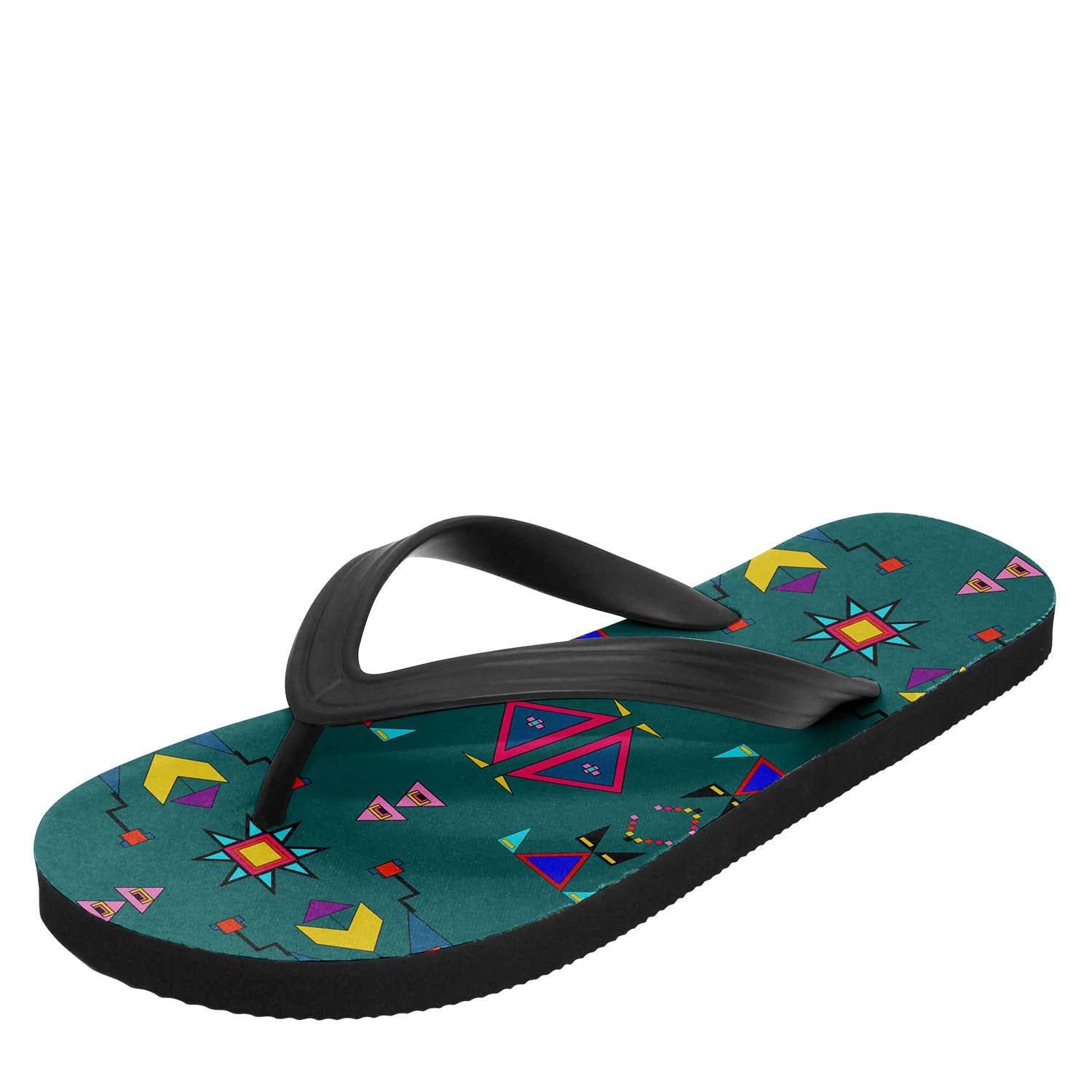 Enemy Territory Teal Flip Flops