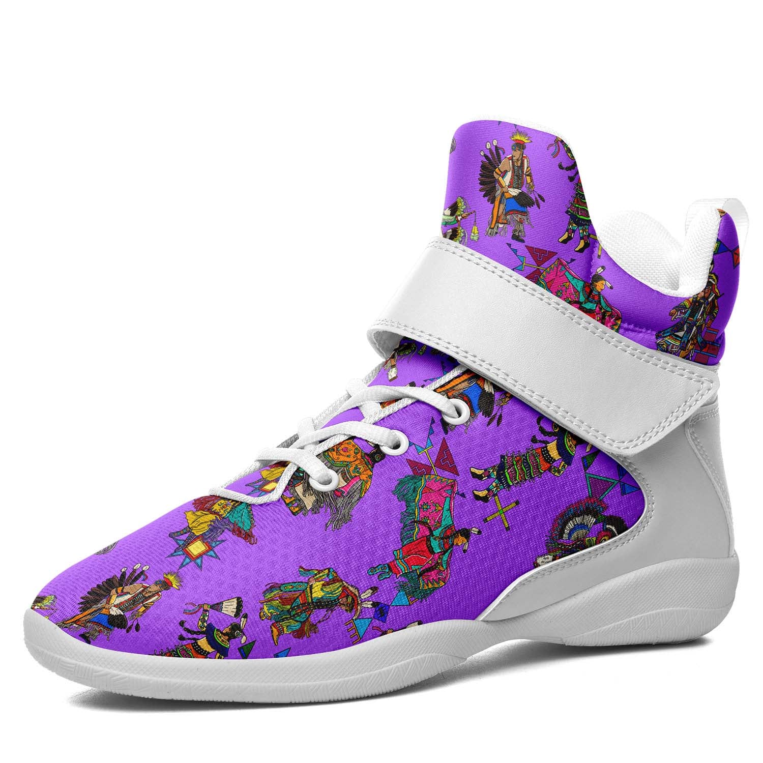Grand Entry Dancers Purple Ipottaa Basketball / Sport High Top Shoes - White Sole