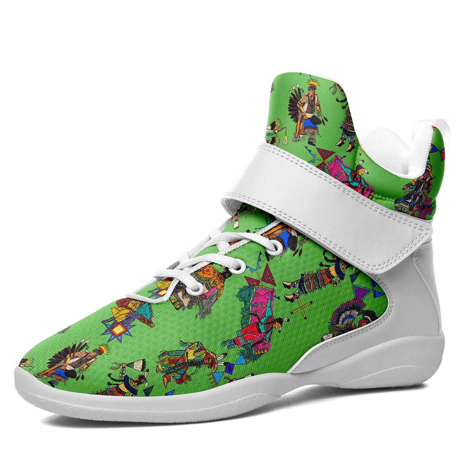 Grand Entry Dancers Grass Ipottaa Basketball / Sport High Top Shoes - White Sole