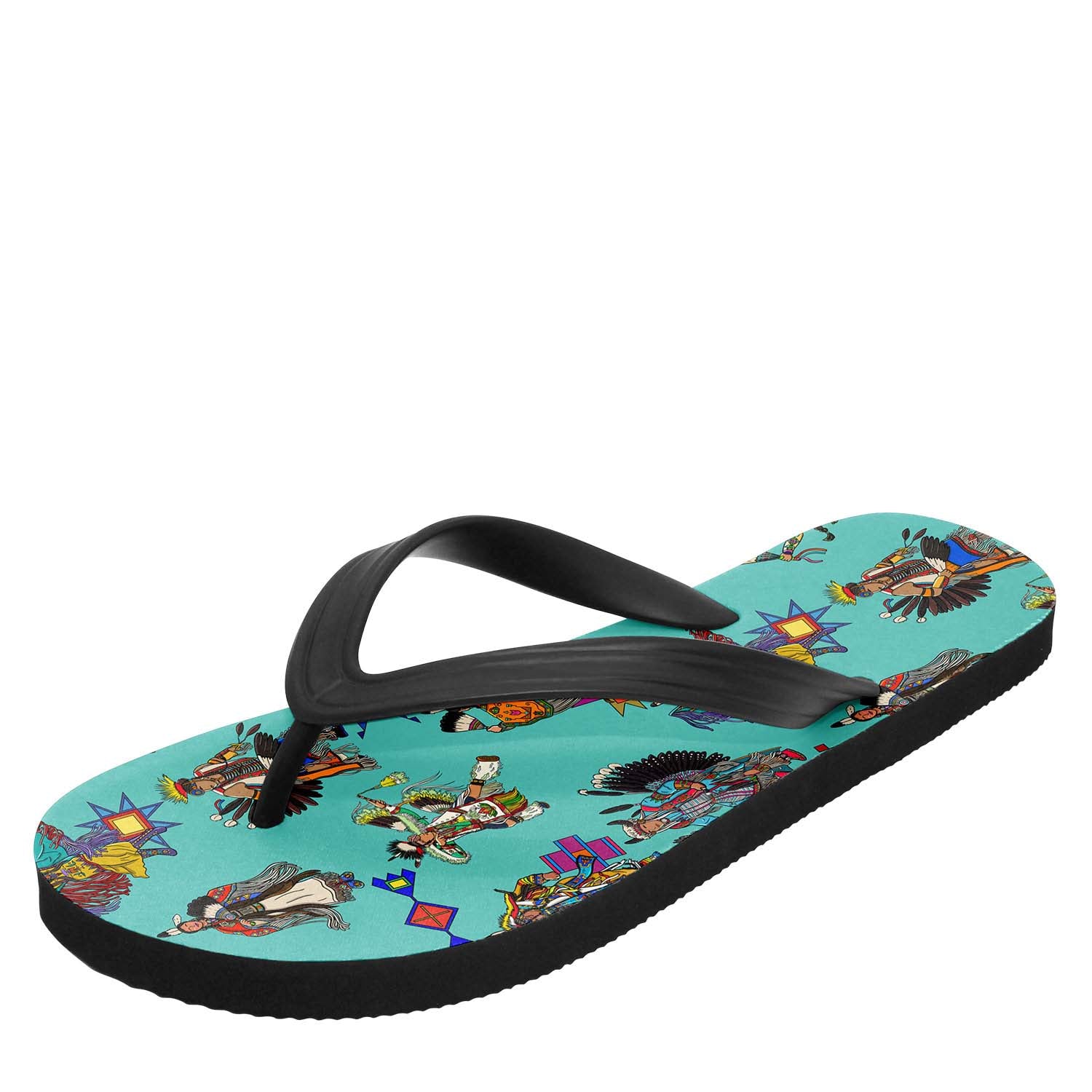 Grand Entry Dancers Eggshell Blue Flip Flops