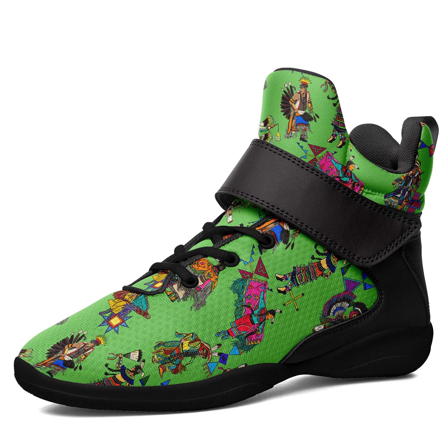 Grand Entry Dancers Grass Ipottaa Basketball / Sport High Top Shoes - Black Sole