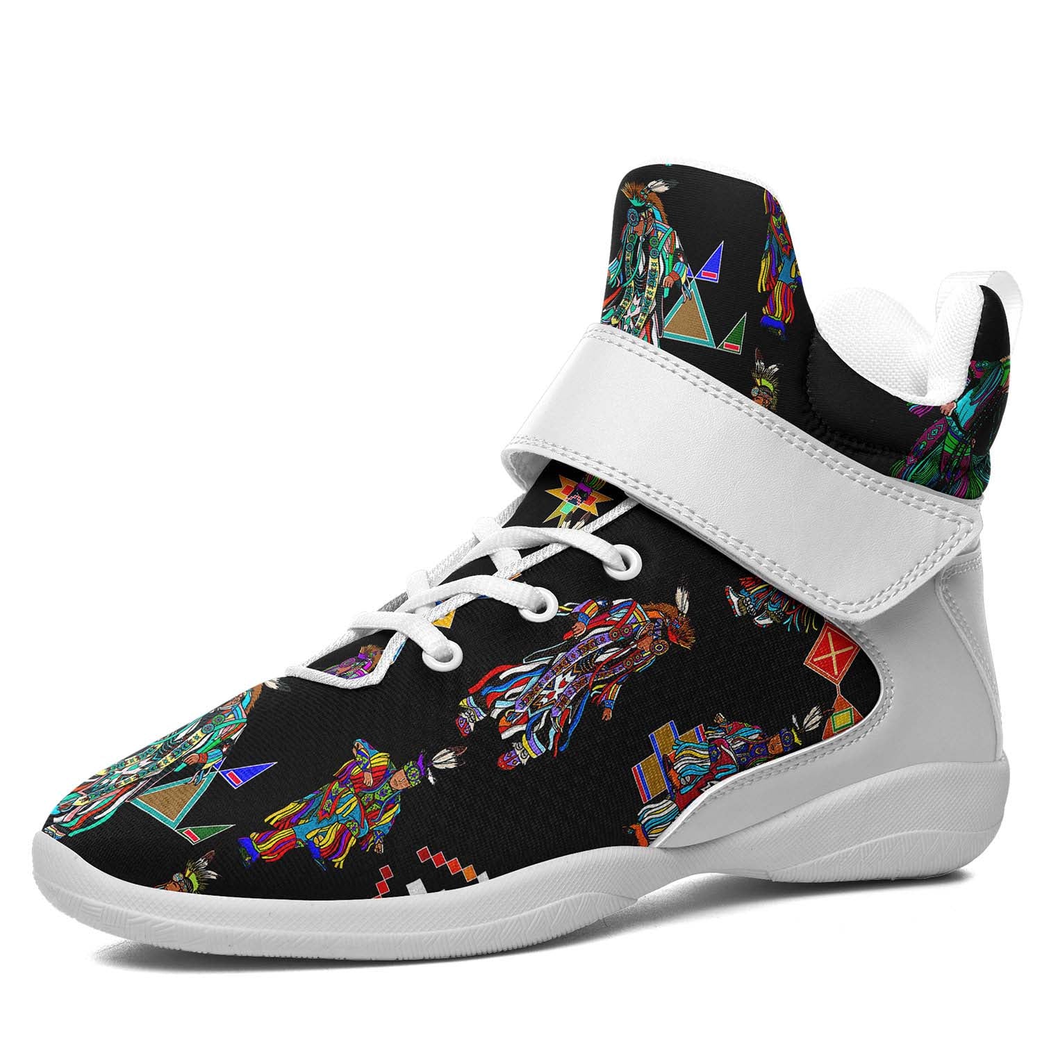 Men's Grass Dancers Black Ipottaa Basketball / Sport High Top Shoes - White Sole