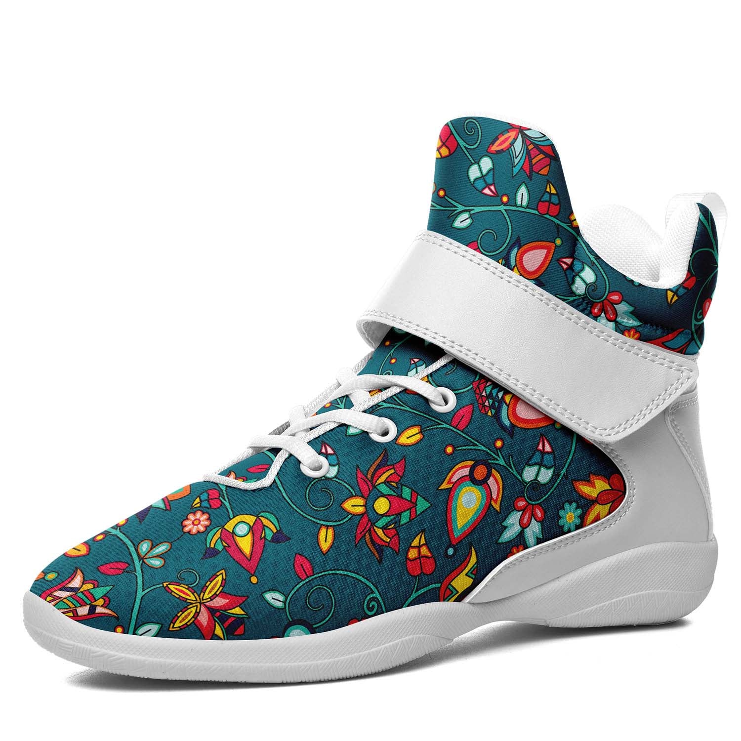 Thorny Path Teal Ipottaa Basketball / Sport High Top Shoes - White Sole