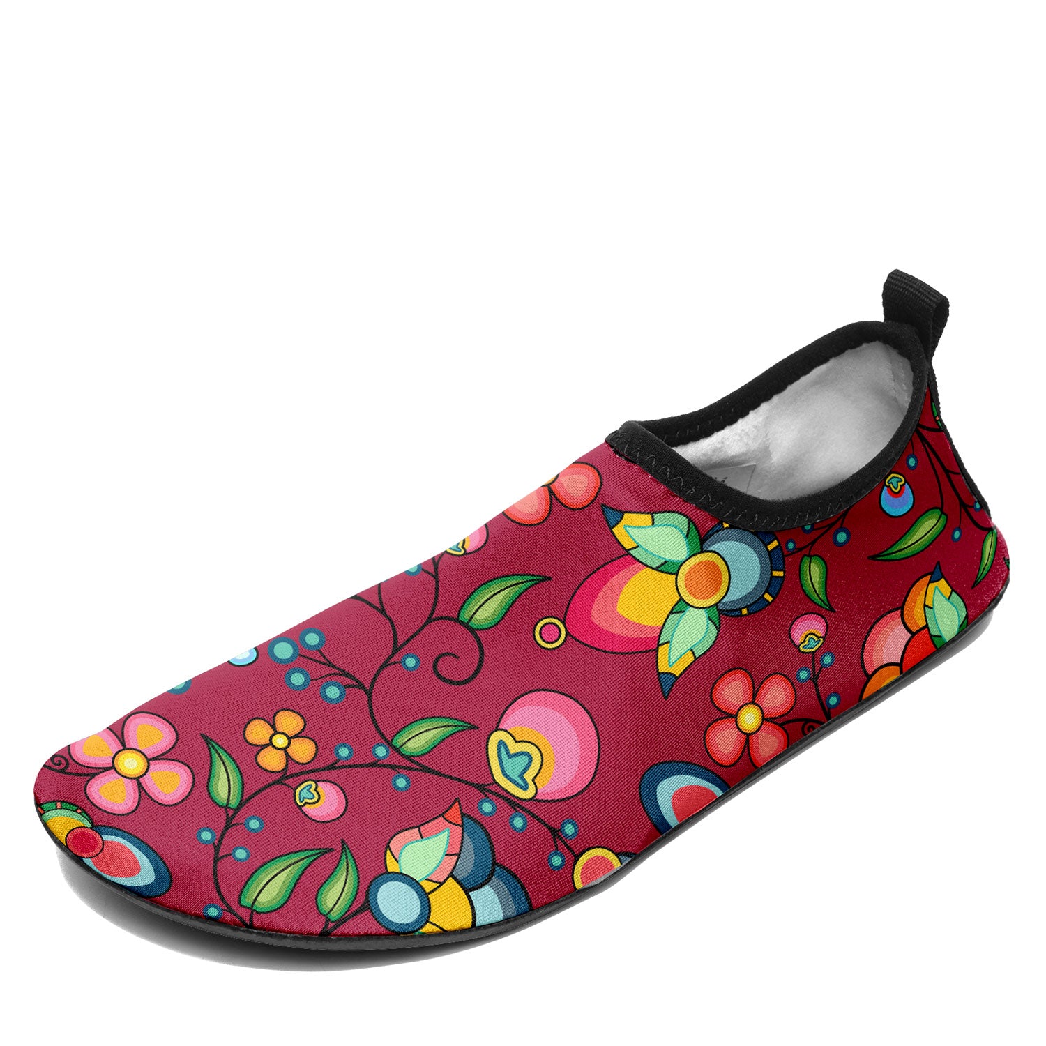 Floral Bounty Magenta Kid's Sockamoccs Slip On Shoes