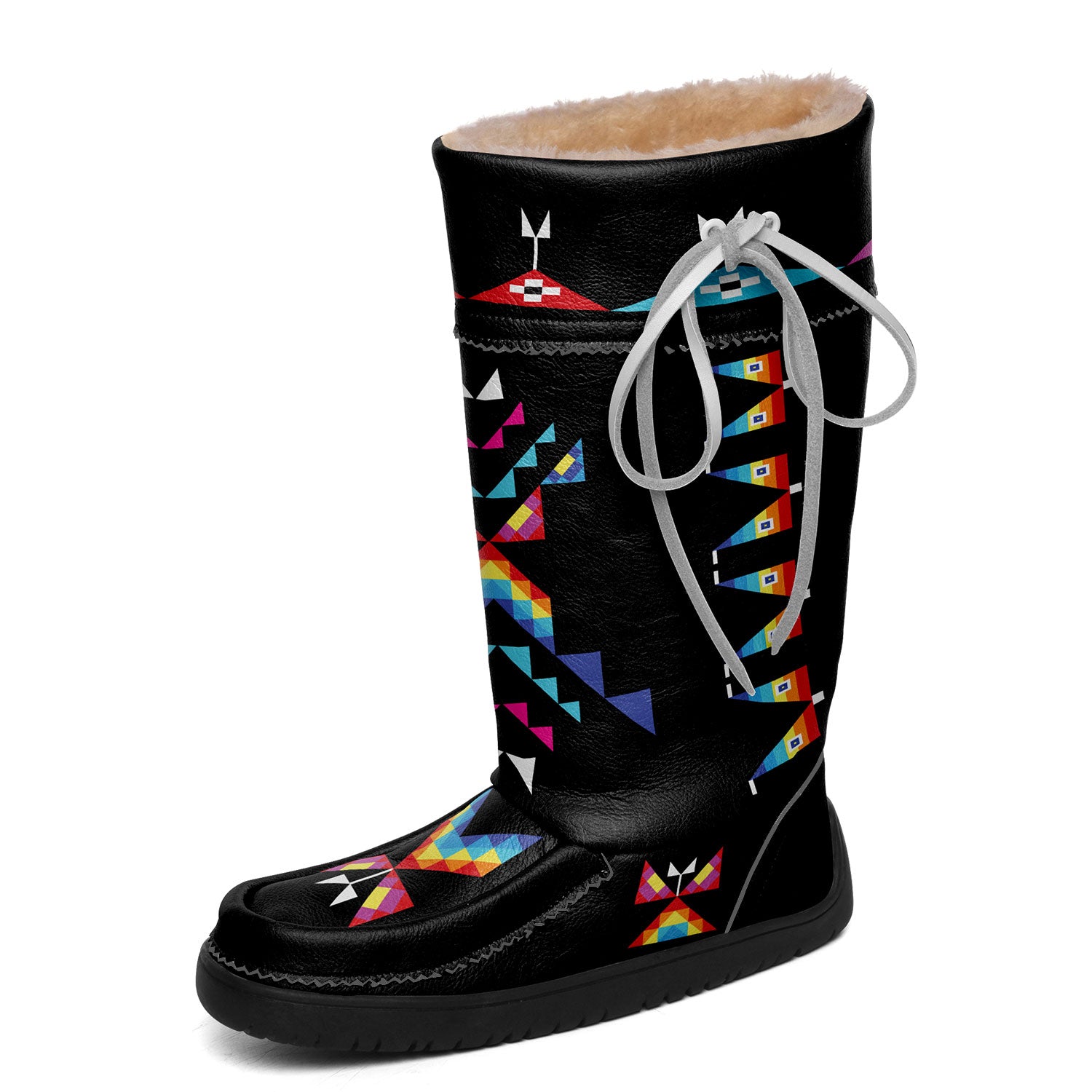 Healing Rainbow Path Black Real Leather MocLux