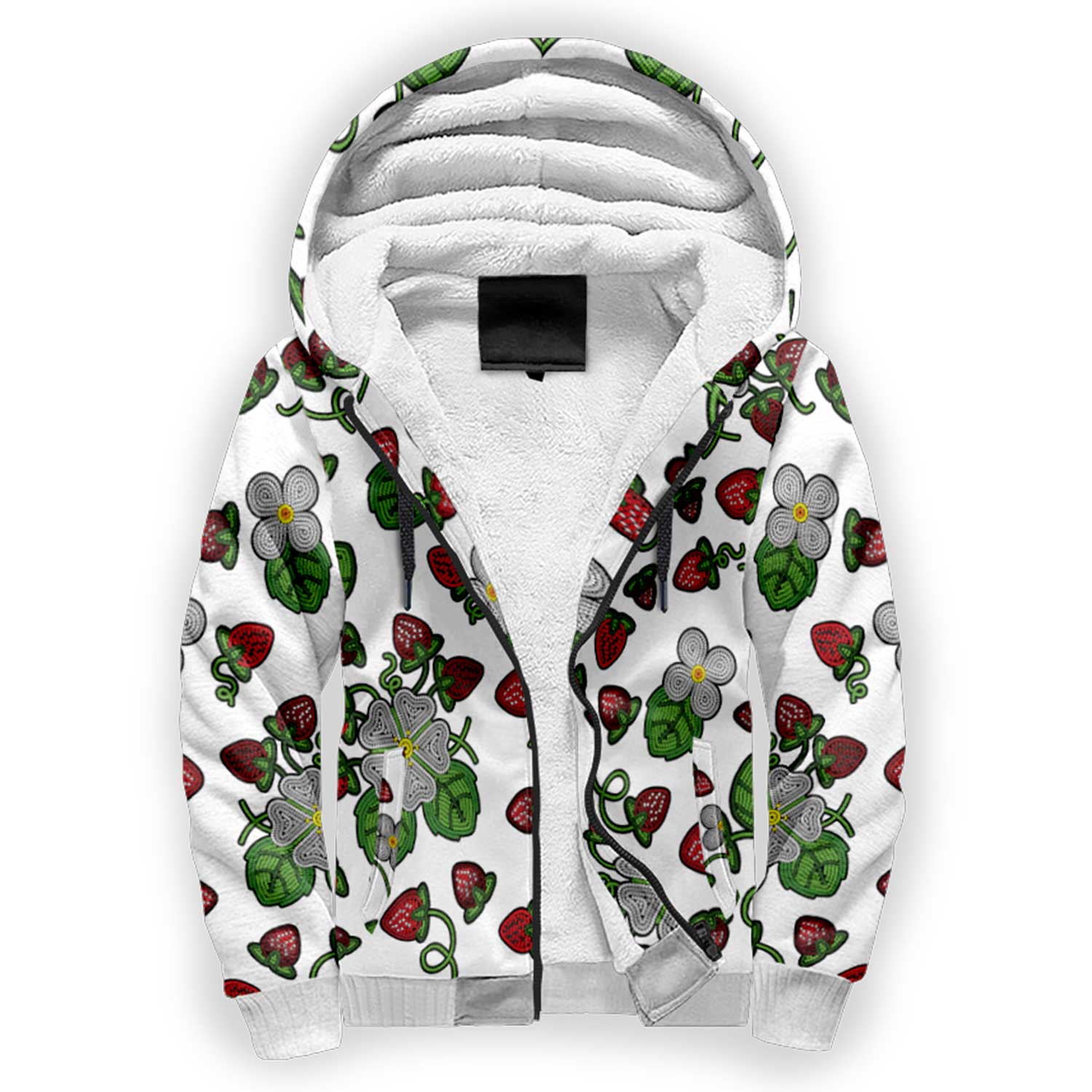 Strawberry Dreams White Sherpa Hoodie