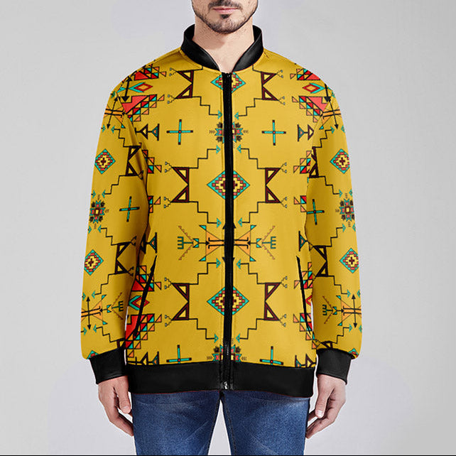 Thunder Flight Yellow Zippered Collared Lightweight Jacket