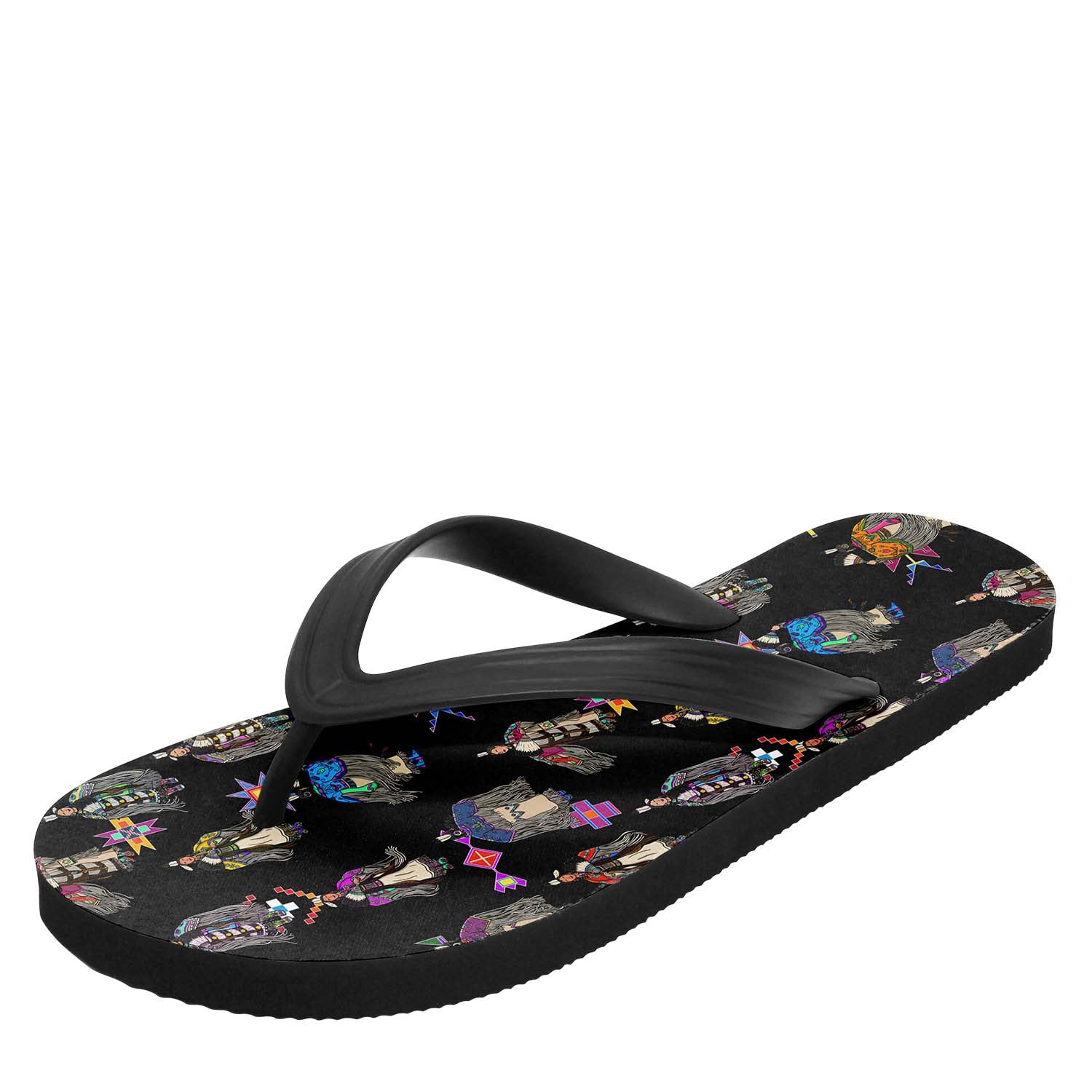 Women's Tradish Dancers Black Flip Flops