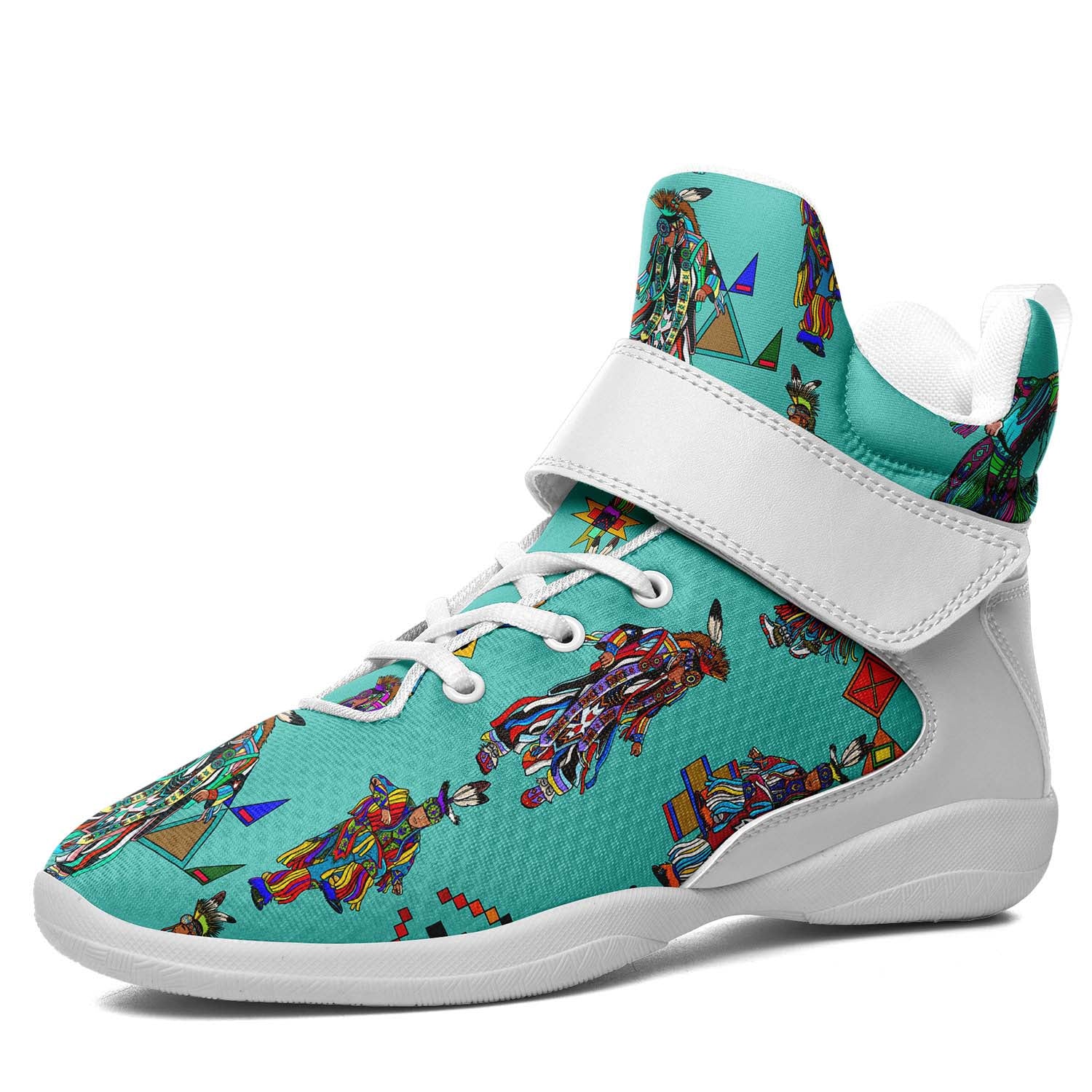 Men's Grass Dancers Eggshell Blue Ipottaa Basketball / Sport High Top Shoes - White Sole