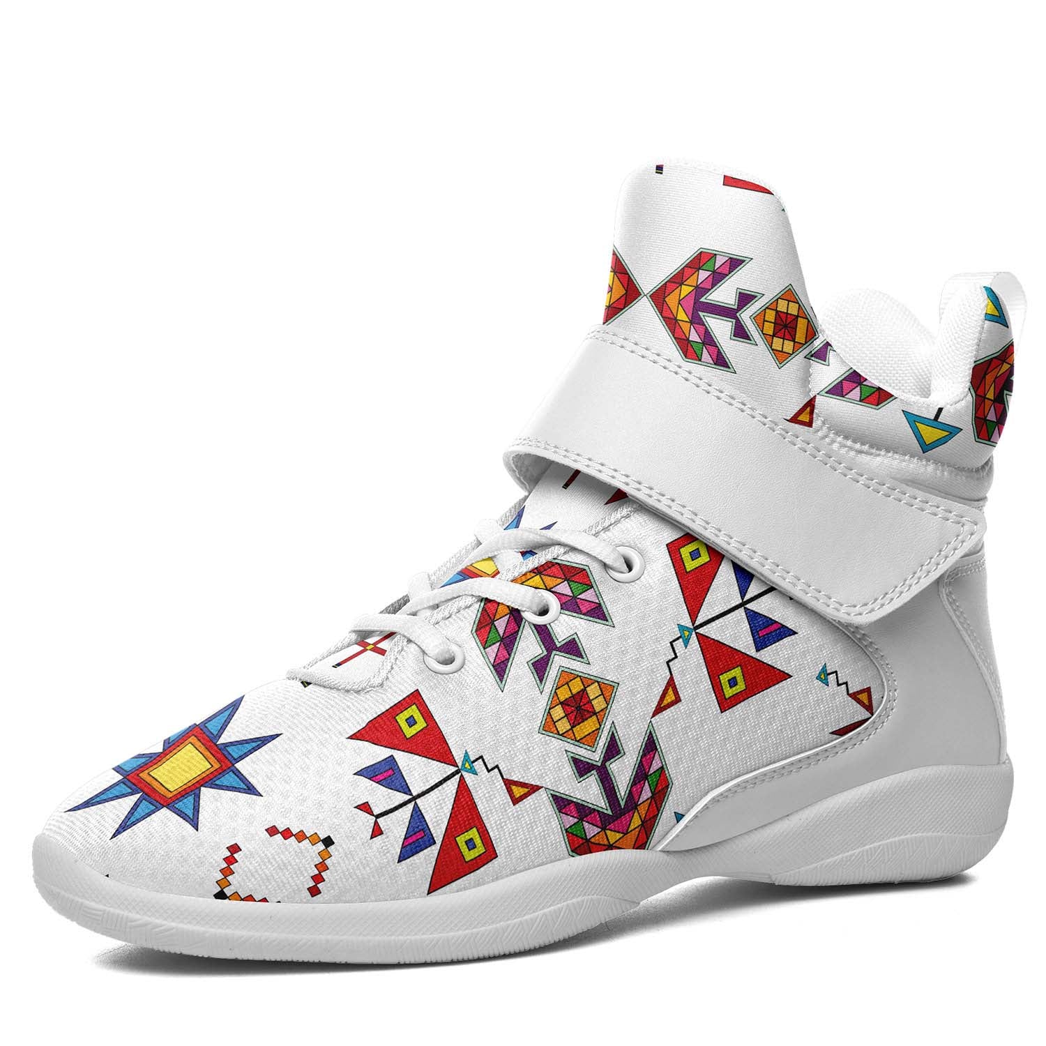 Scattered Generations White Ipottaa Basketball / Sport High Top Shoes - White Sole