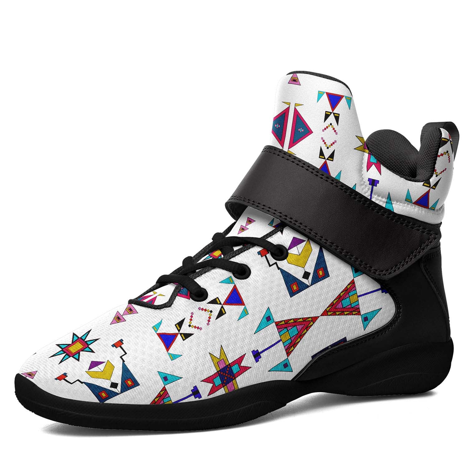 Enemy Territory White Ipottaa Basketball / Sport High Top Shoes - Black Sole