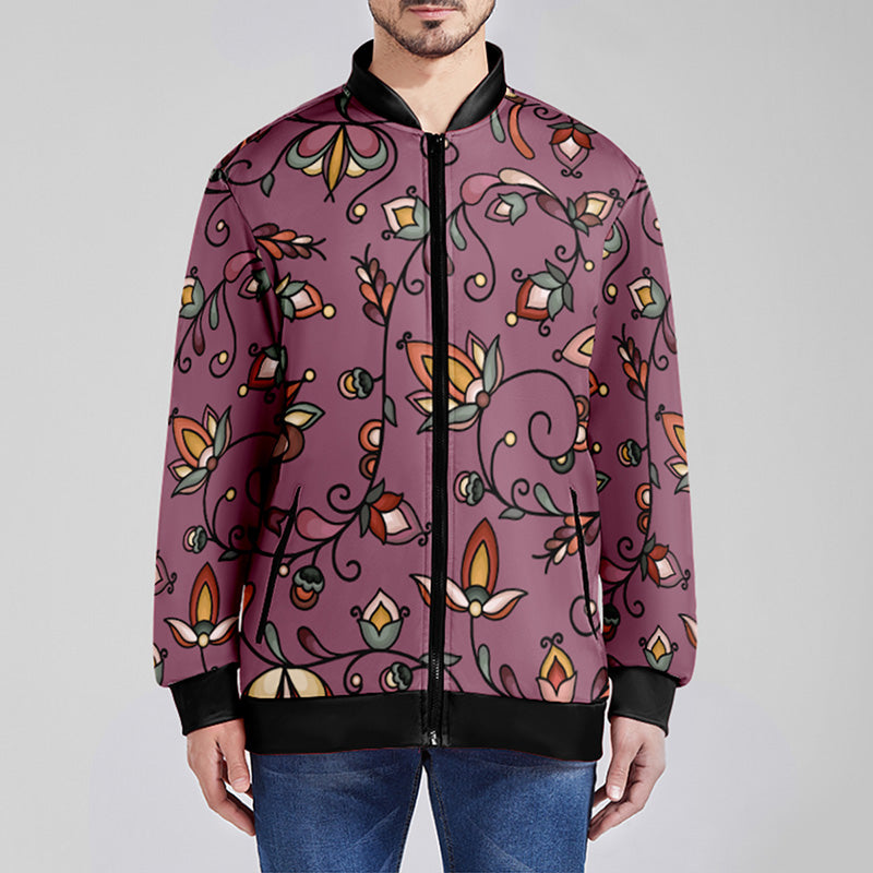 Burnt Sky Petals Magenta Zippered Collared Lightweight Jacket