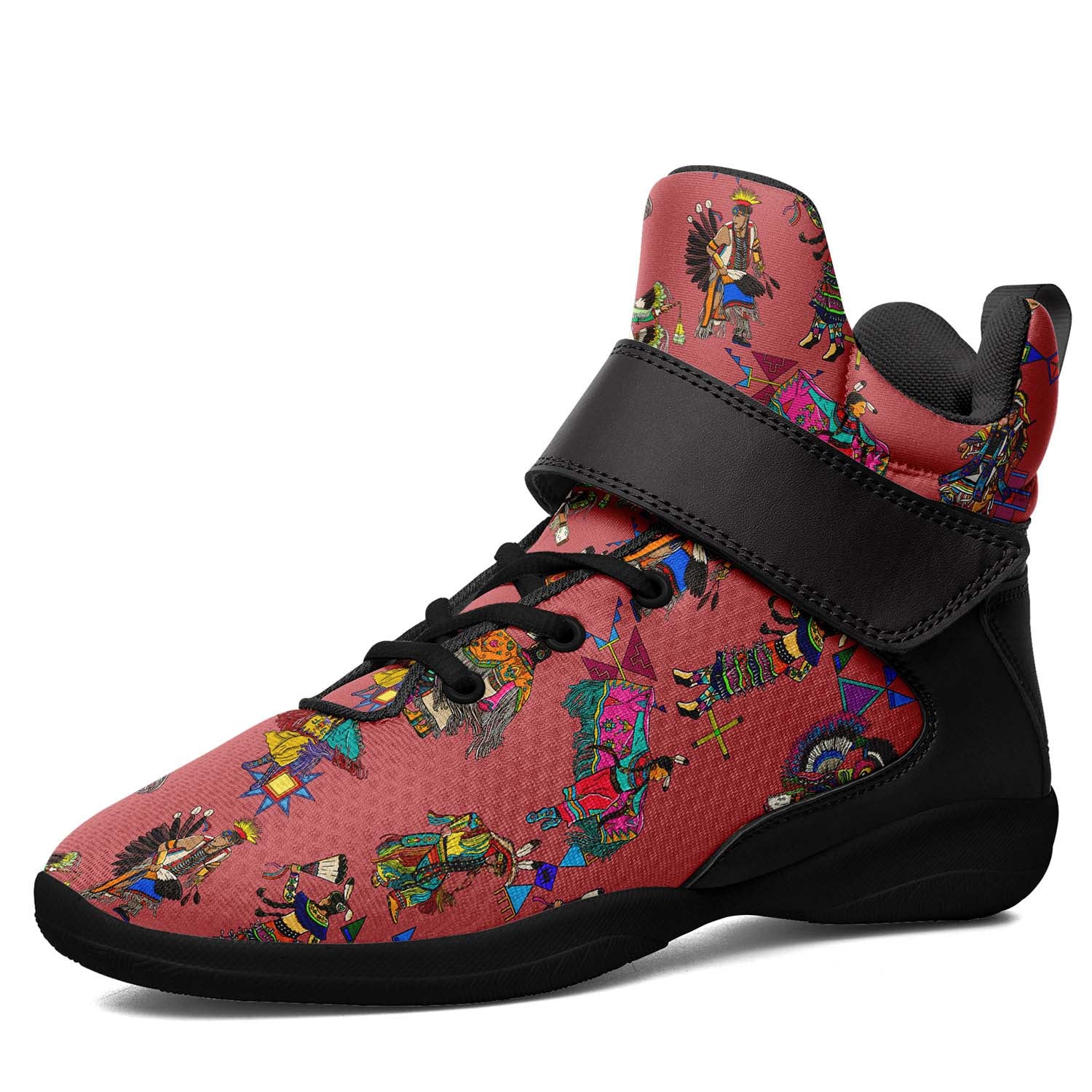 Grand Entry Dancers Terra Cotta Ipottaa Basketball / Sport High Top Shoes - Black Sole
