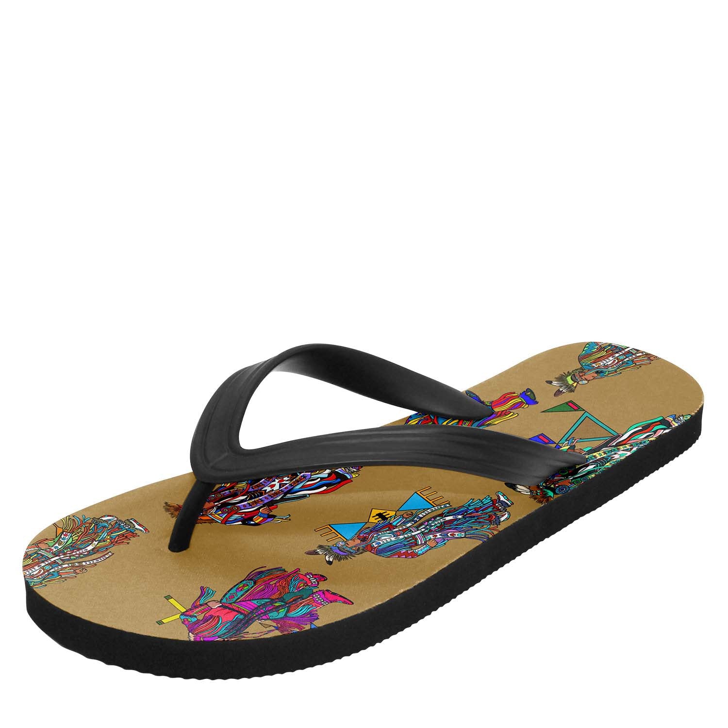 Men's Grass Dancers Earth Flip Flops