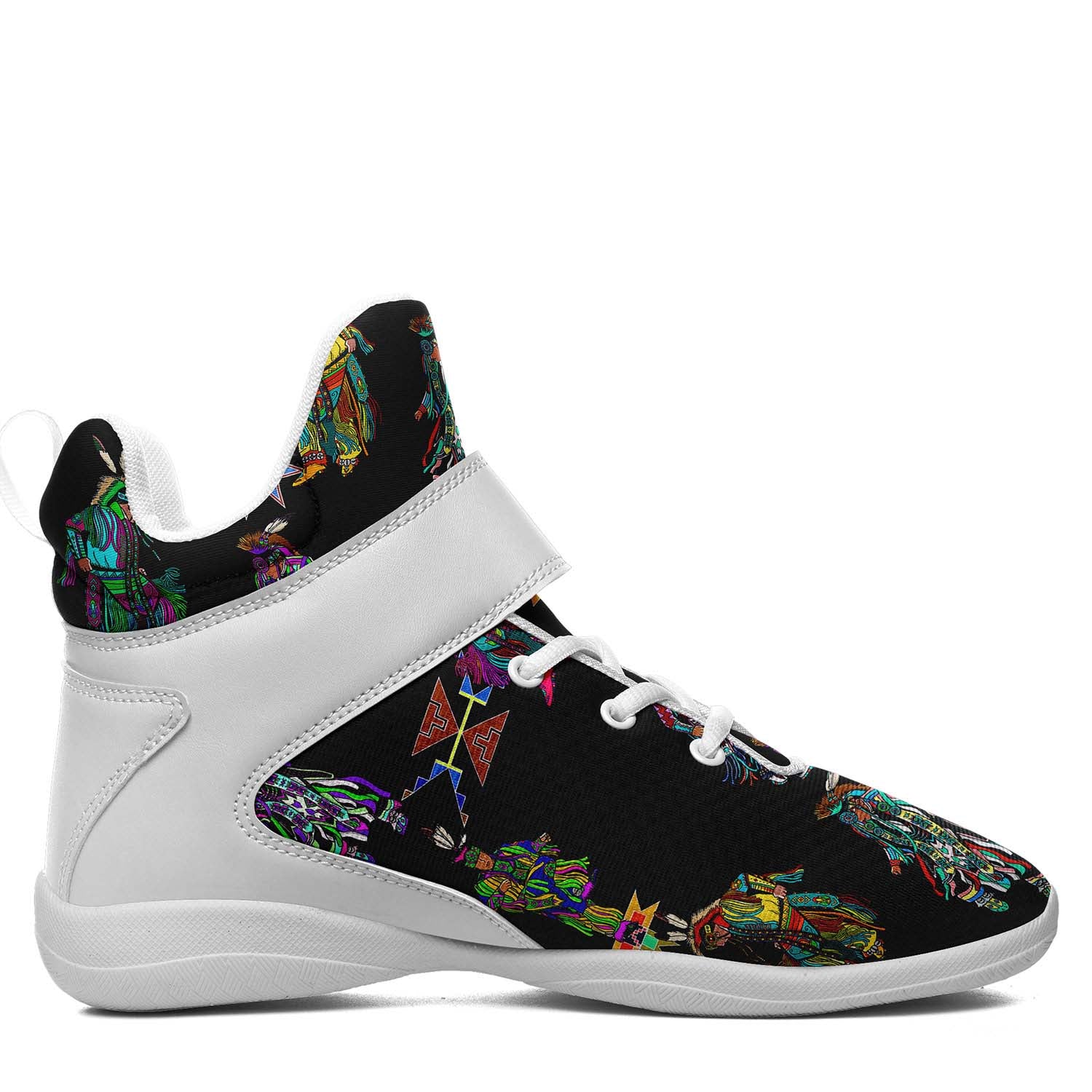 Men's Grass Dancers Black Ipottaa Basketball / Sport High Top Shoes - White Sole