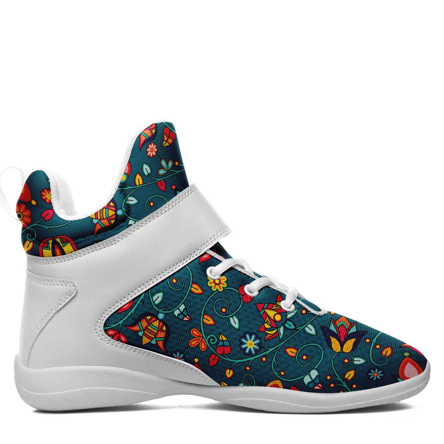 Thorny Path Teal Ipottaa Basketball / Sport High Top Shoes - White Sole