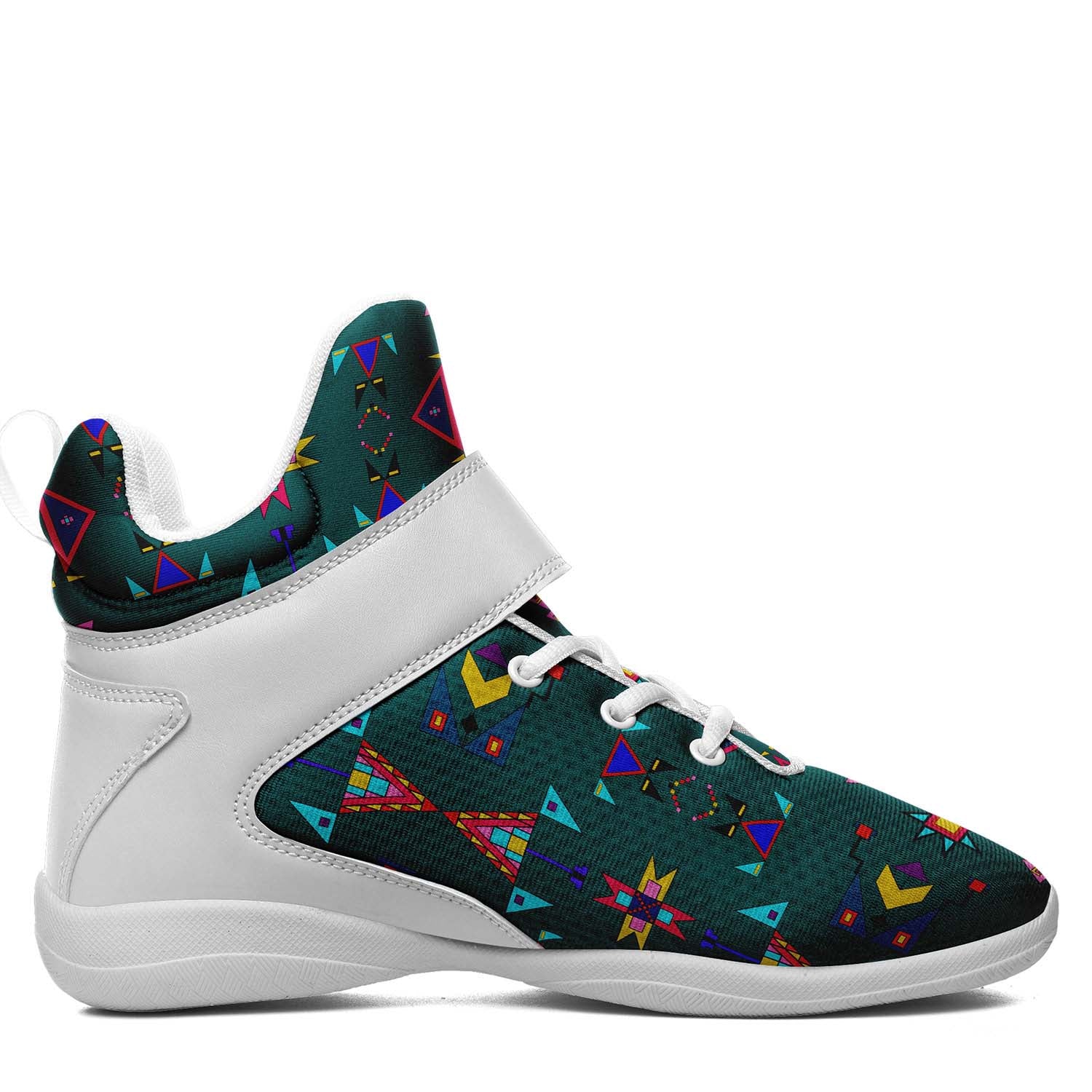 Enemy Territory Teal Ipottaa Basketball / Sport High Top Shoes - White Sole