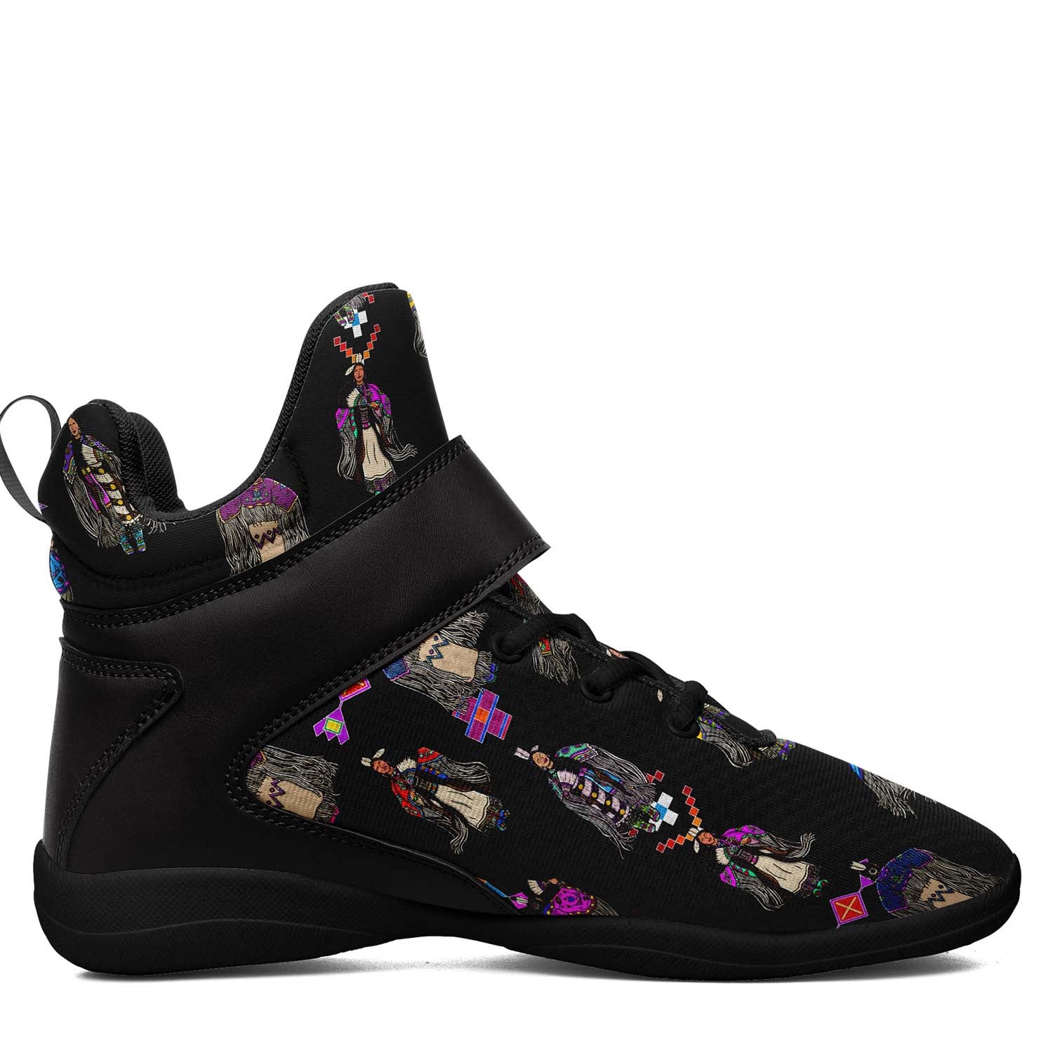 Women's Tradish Dancers Black Ipottaa Basketball / Sport High Top Shoes - Black Sole