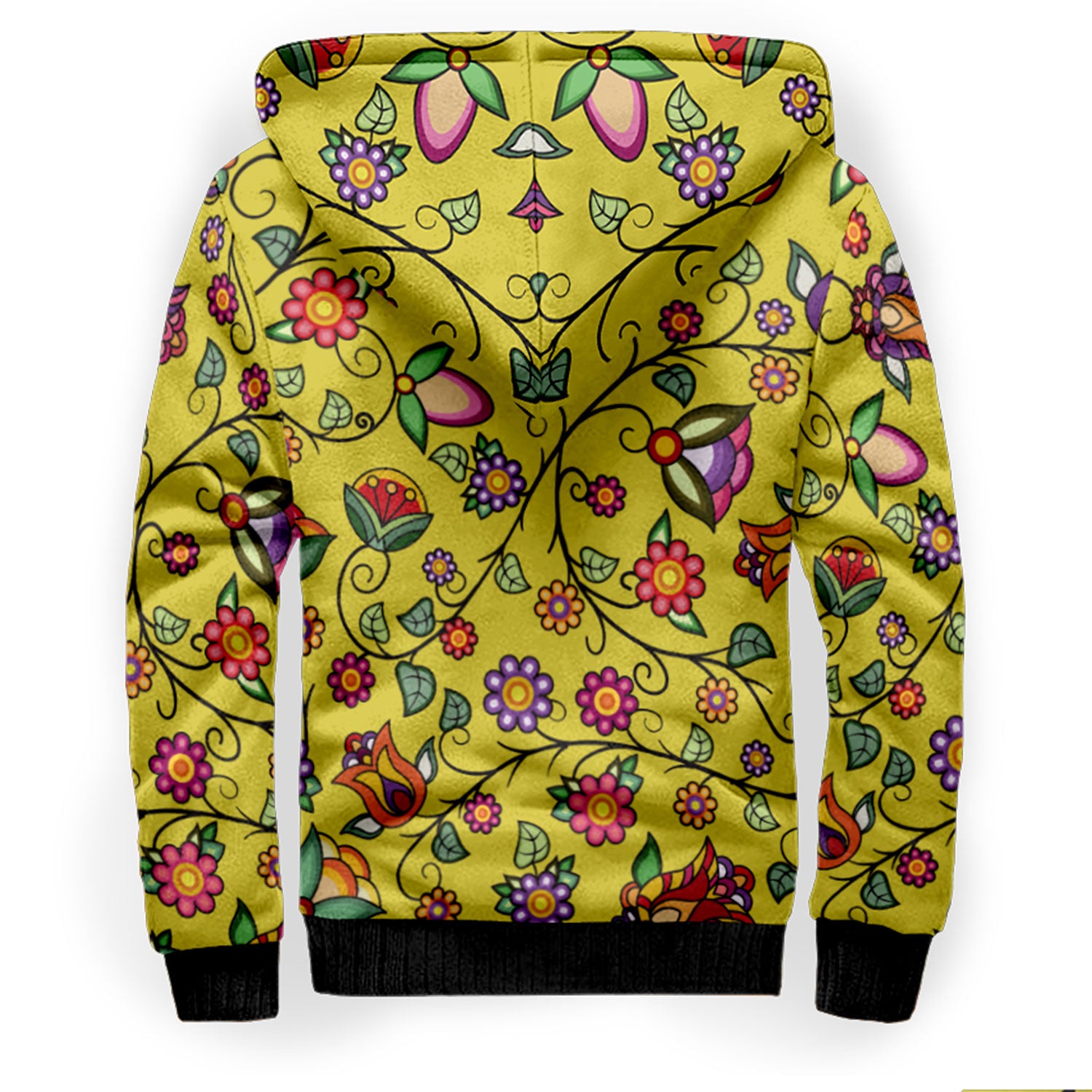 Heartbeat Petals Yellow Sherpa Hoodie