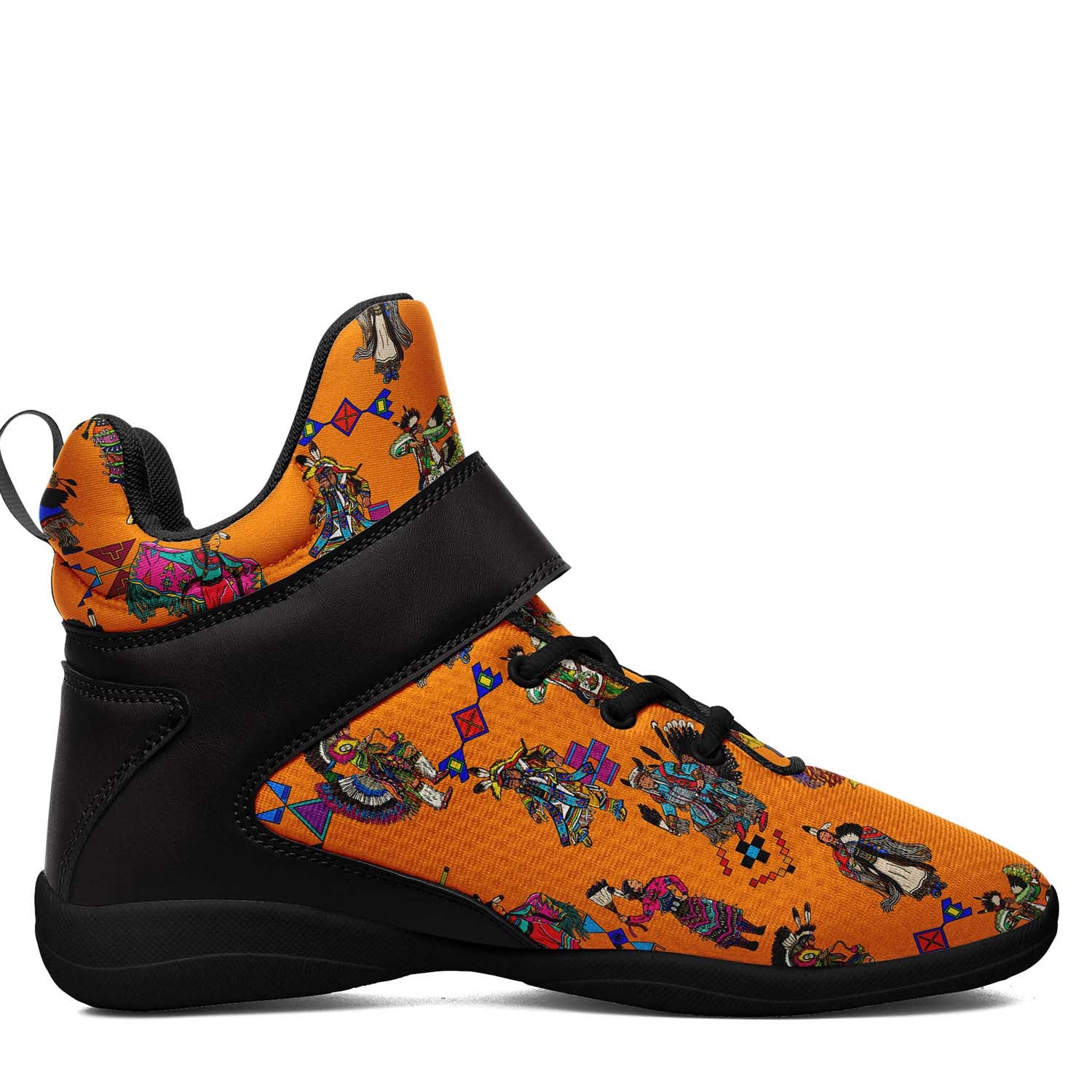Grand Entry Dancers Orange Ipottaa Basketball / Sport High Top Shoes - Black Sole