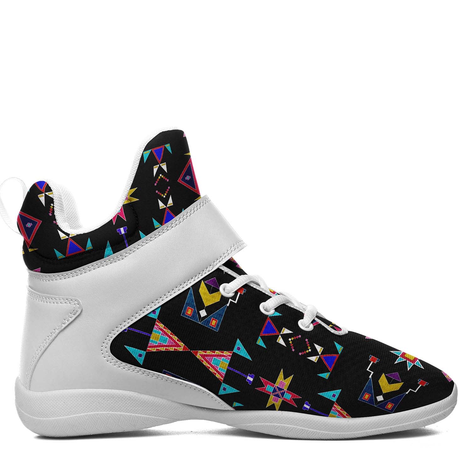 Enemy Territory Black Ipottaa Basketball / Sport High Top Shoes - White Sole