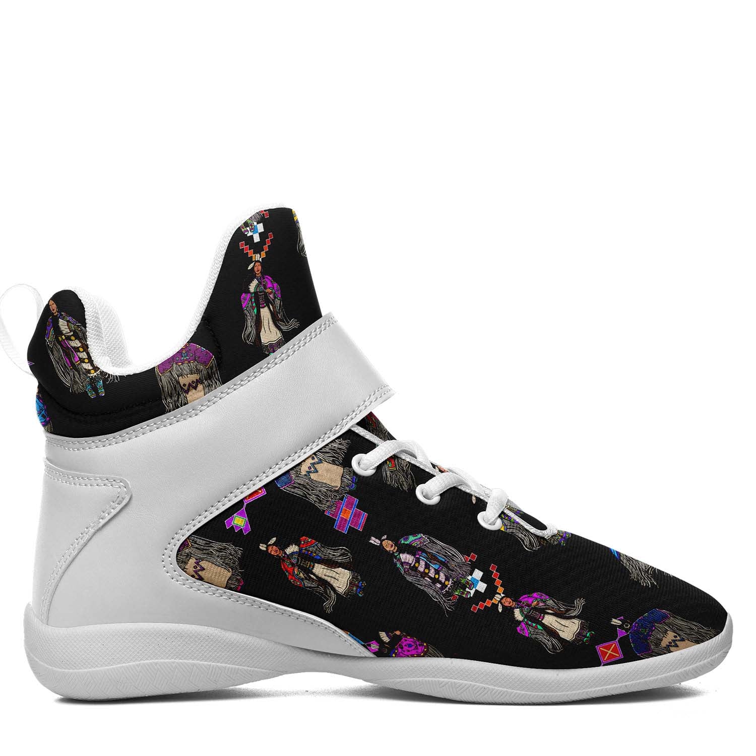 Women's Tradish Dancers Black Ipottaa Basketball / Sport High Top Shoes - White Sole