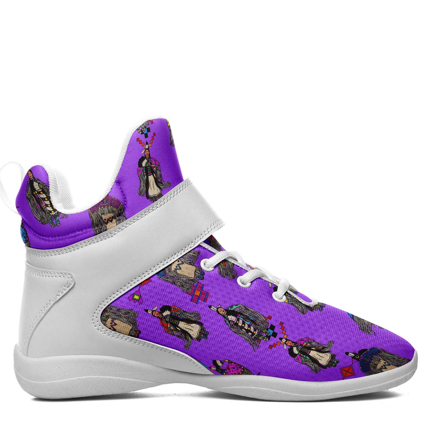 Women's Tradish Dancers Purple Ipottaa Basketball / Sport High Top Shoes - White Sole